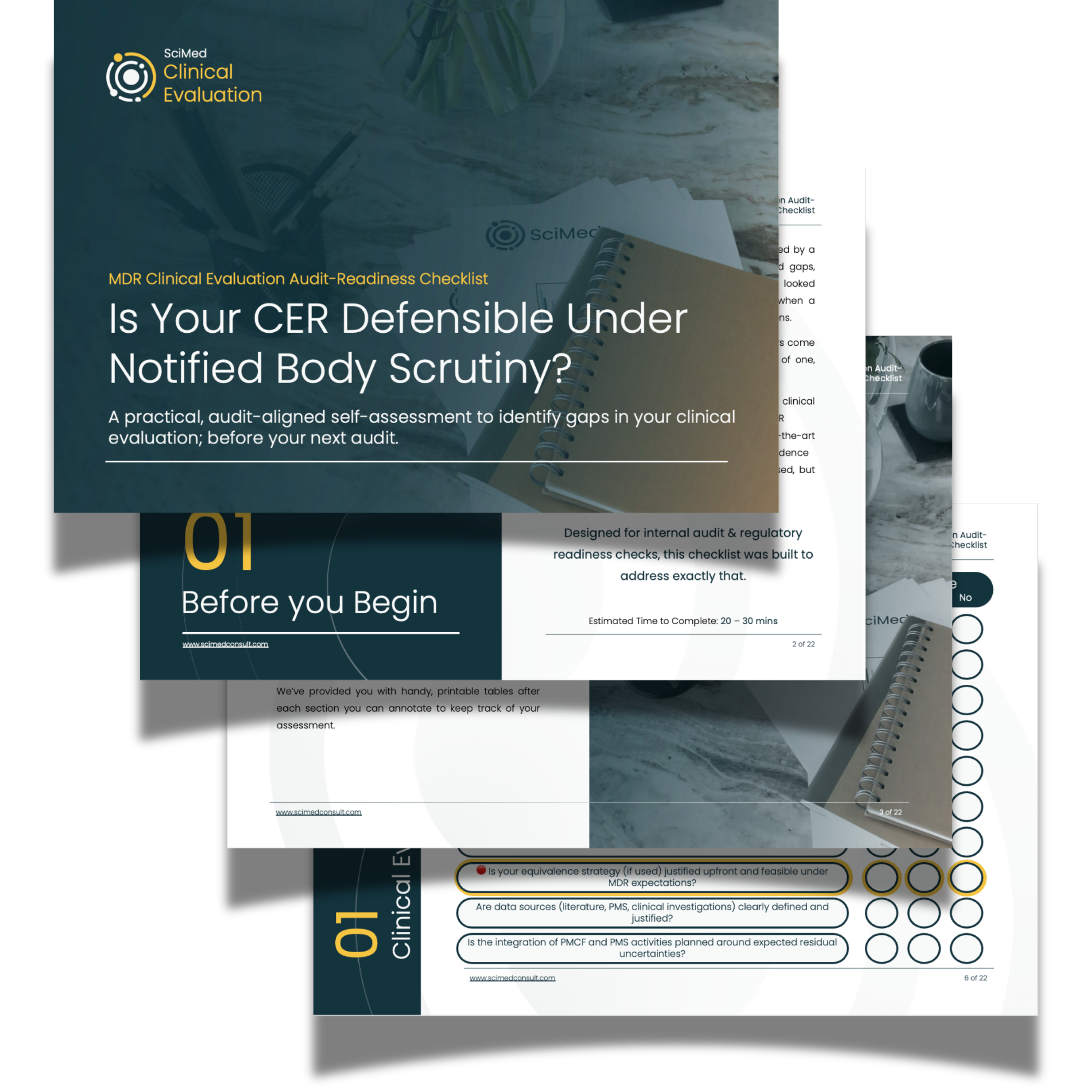 SciMed clinical evaluation audit-readiness checklist for MDR compliance and notified body review preparation