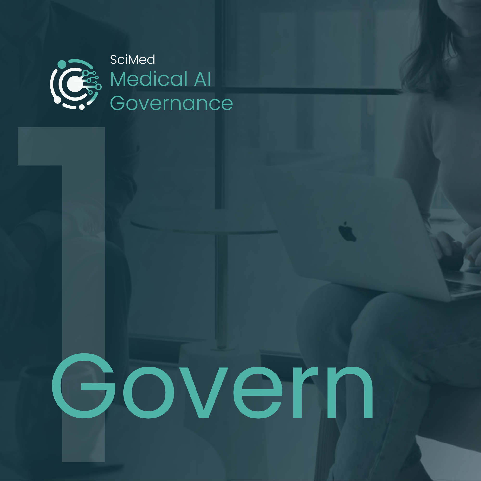 Govern pillar of the SciMed Medical AI Governance Framework illustrating governance, accountability and organisational oversight for AI-enabled medical device compliance.