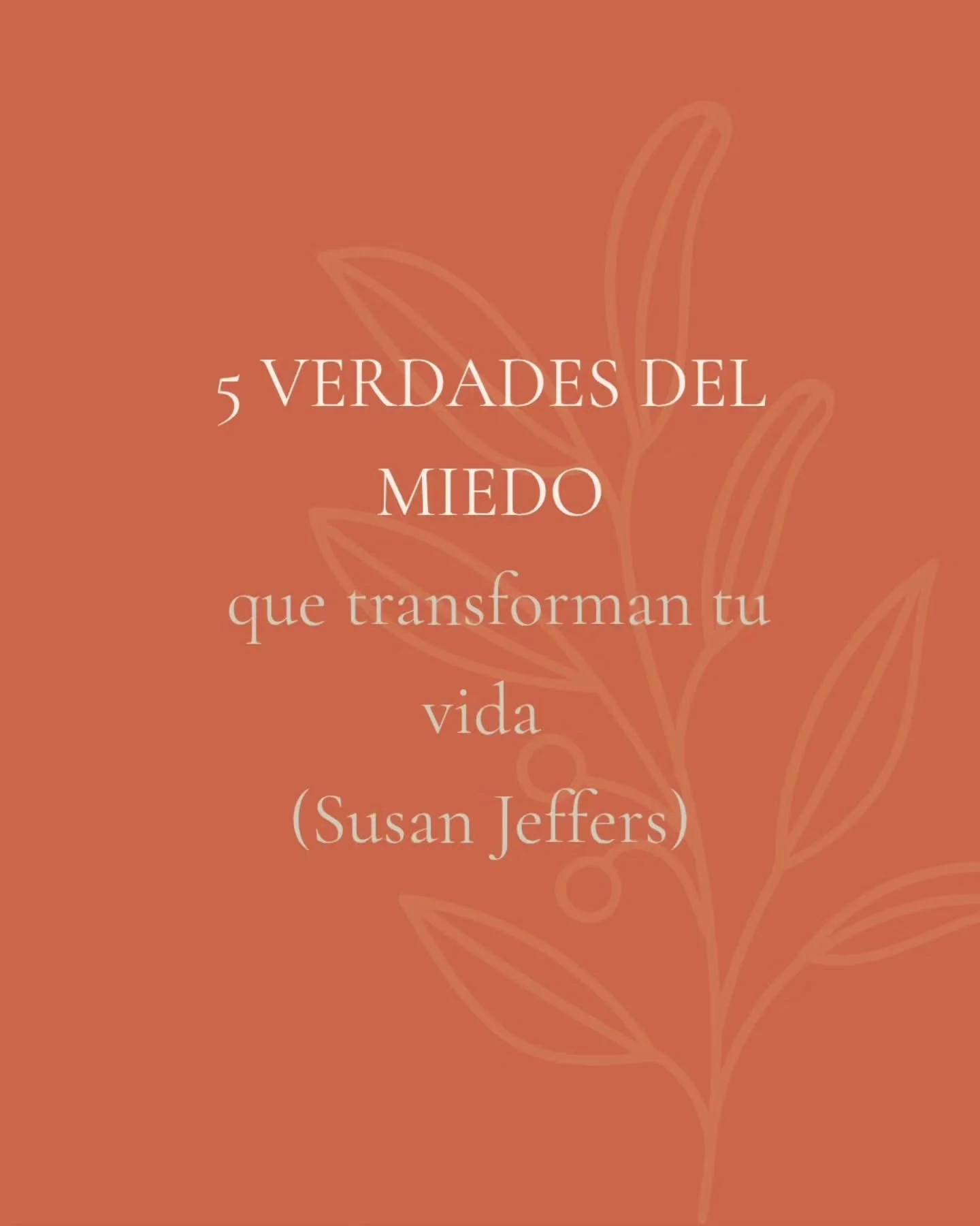 ✨ 5 verdades del miedo que cambian tu relaci&oacute;n con &eacute;l (Susan Jeffers)
El miedo es una se&ntilde;al, no un obst&aacute;culo. Susan Jeffers, en su libro &ldquo;&iexcl;Si lo temes, hazlo de todas formas!&rdquo;, nos recuerda que todos sent