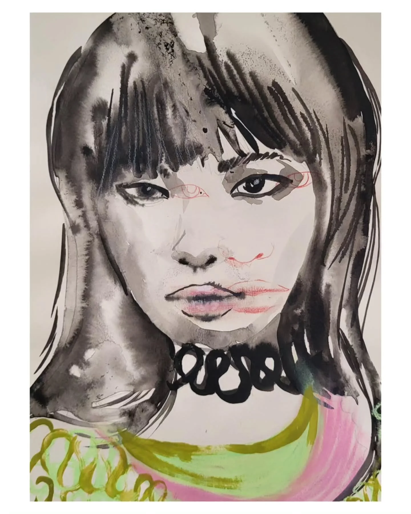 A closer look at the nail polish painting. Gloss, texture, and a little bit of chaos.

Inspired by a @louisvuitton Cruise 2027 look 

@louisvuitton 
@fidaworldwide 

#FashionIllustration #runwayillustration #FashionArtist #fashion #louısvuıtton