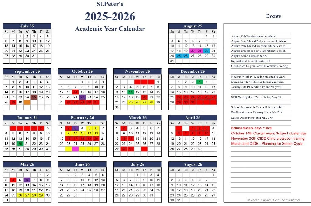 In a change to our previously published 2025/26 School Calendar, St. Peter&rsquo;s will NOT be closed next Friday, 10th October 2025, and will instead be closed on Tuesday, 14th October 2025 🍎 This closure is to facilitate our staff attendance at Oi