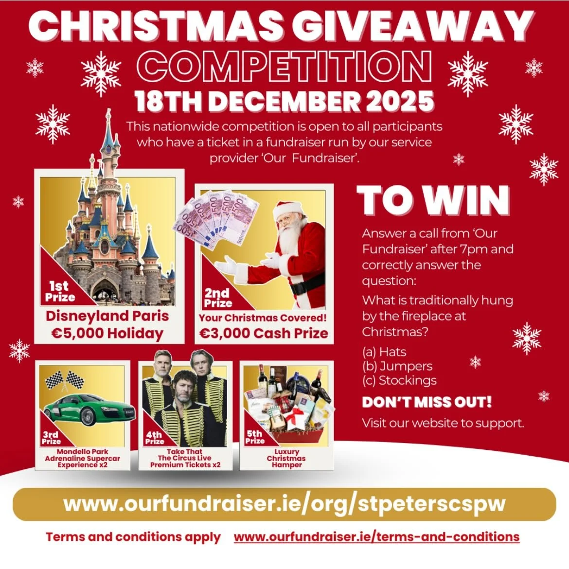 We&rsquo;re on the Countdown to Christmas, and what better way to join us than by making sure that you have entered our St. Peter&rsquo;s Christmas Lotto Draws! 🎄

Our school lotto provides essential additional funds that go towards helping our stud