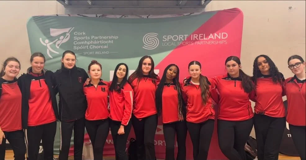 Some of our Transition Year girls recently took part in the @hermoves.ie Her Moves Festival, organised by @corksportspartnership in collaboration with the Sports and Education Department at @universitycollegecork, held at the @mardykearenaucc 🤸&zwj;