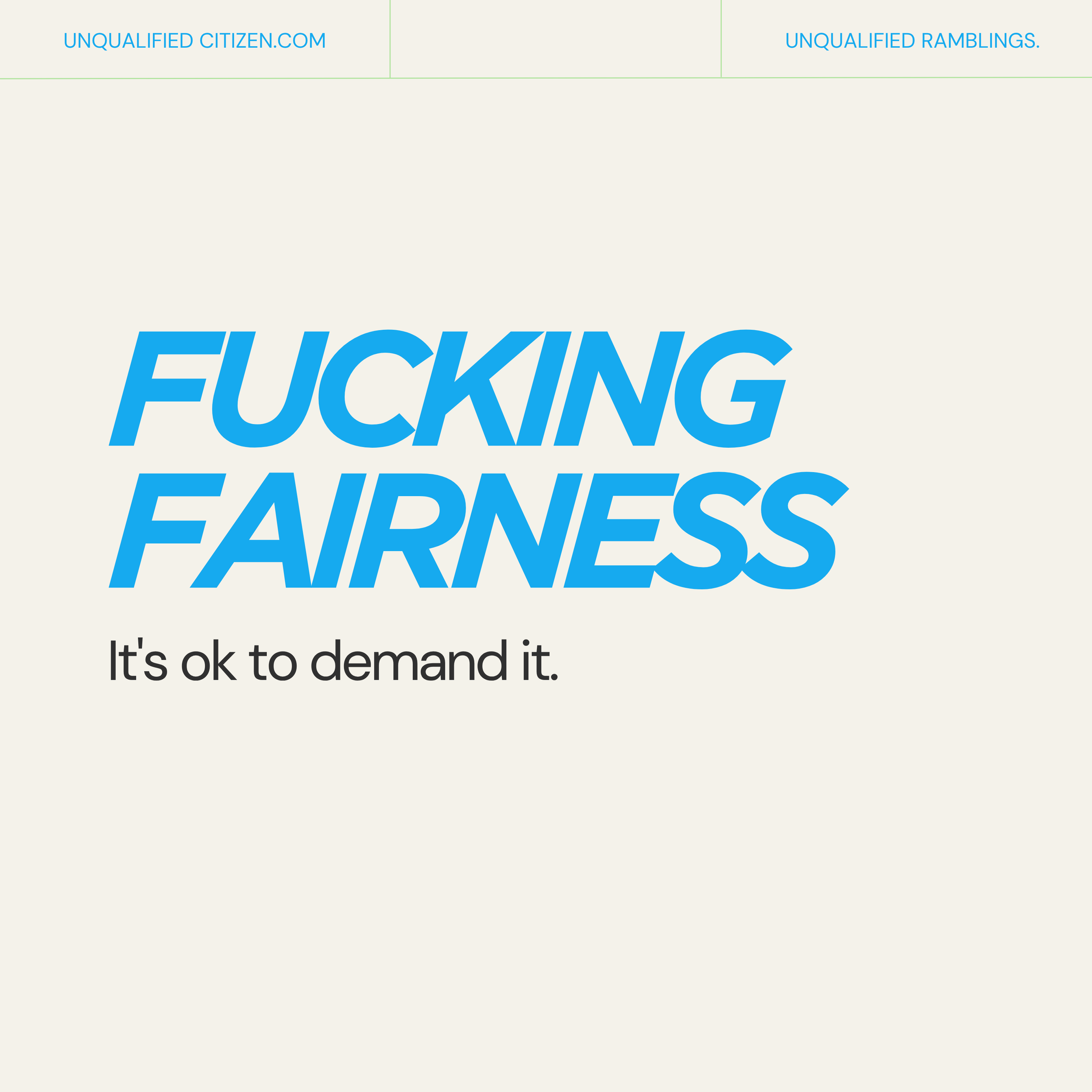 Fucking FAIRNESS