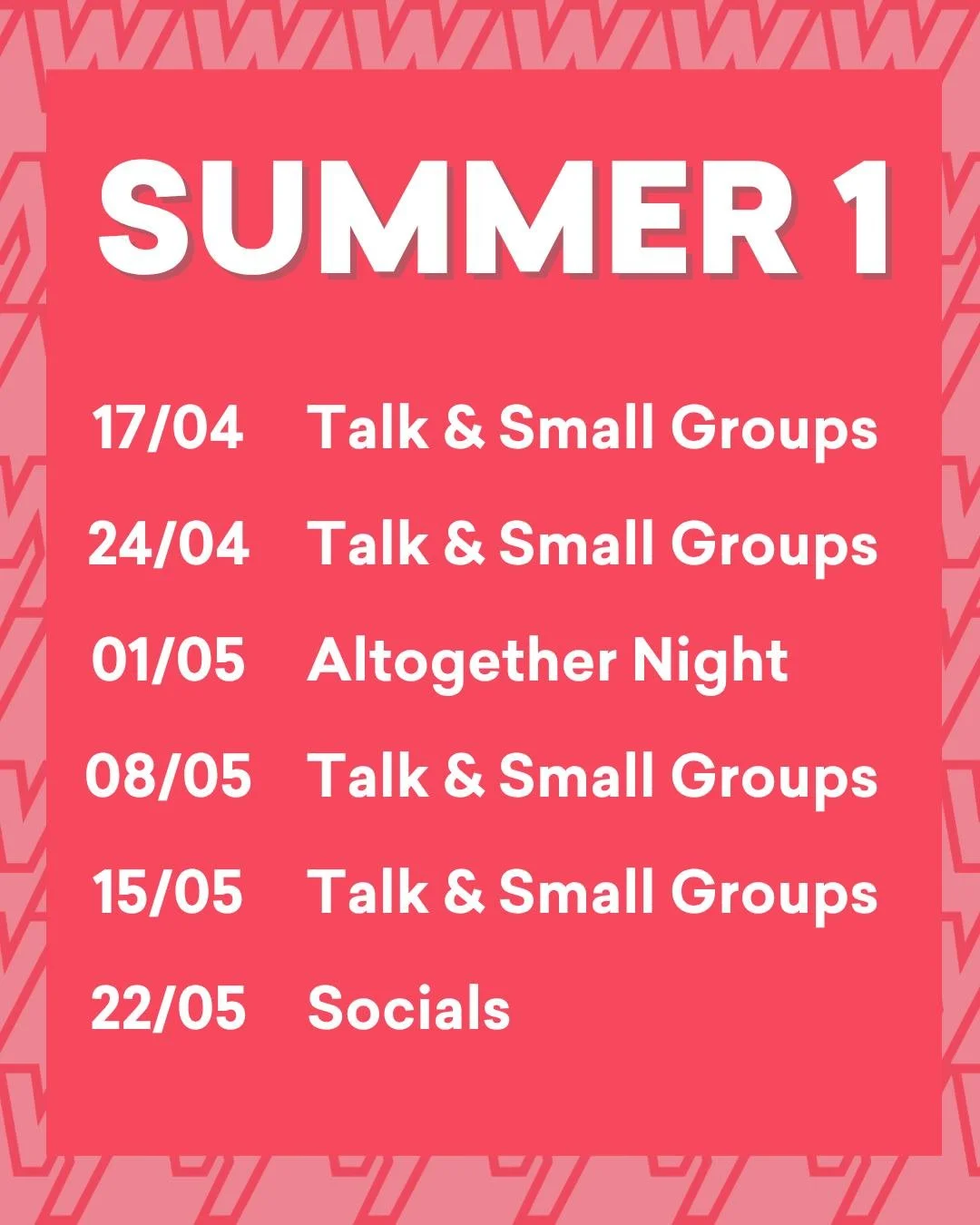 Hey Welcome Youth 👋

We're back this Friday for a new term! Here's a look at what's coming up 👀