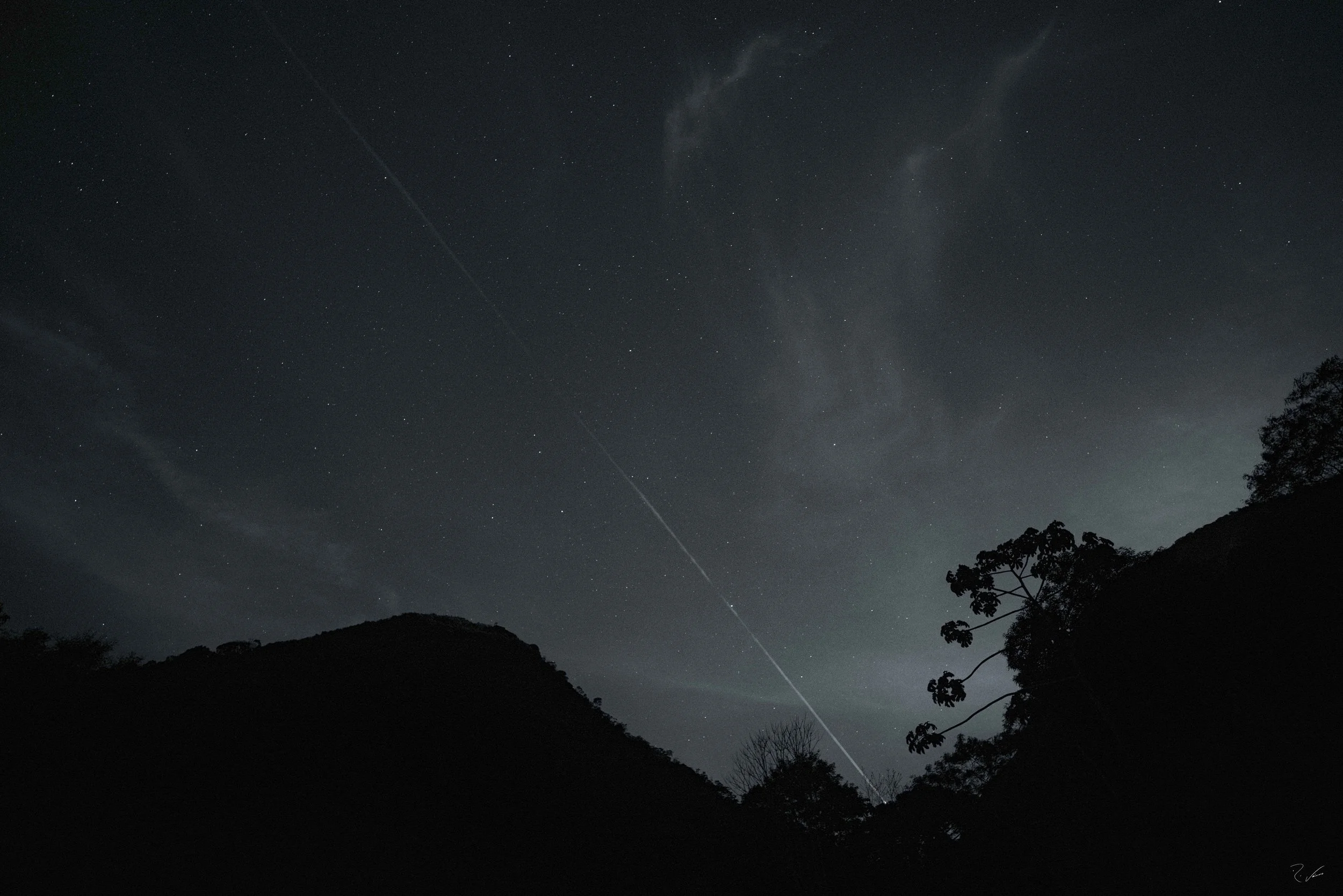 Streak in the Sky (cyanotype)
