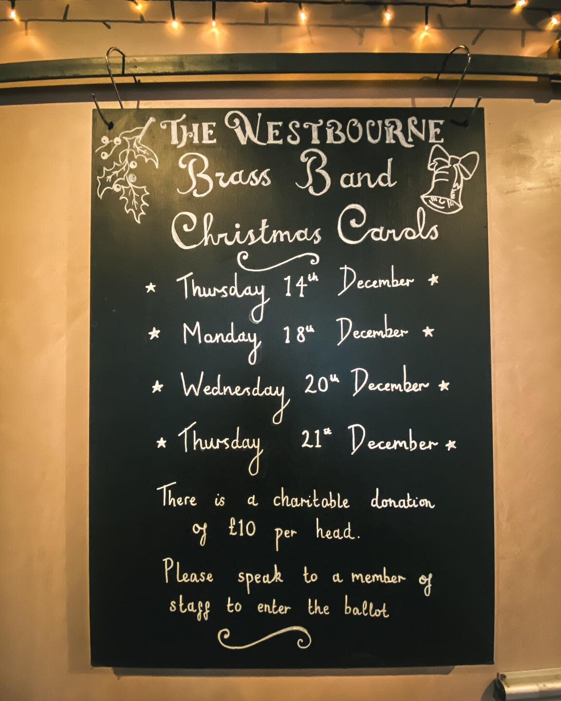 It&rsquo;s that time of year again! 

The Westbourne Brass Band Christmas Carols will be back this December for 4 dates. 

Thursday 14th December
Monday 18th December
Wednesday 20th December 
Thursday 21st December

To enter the ballot for these plea
