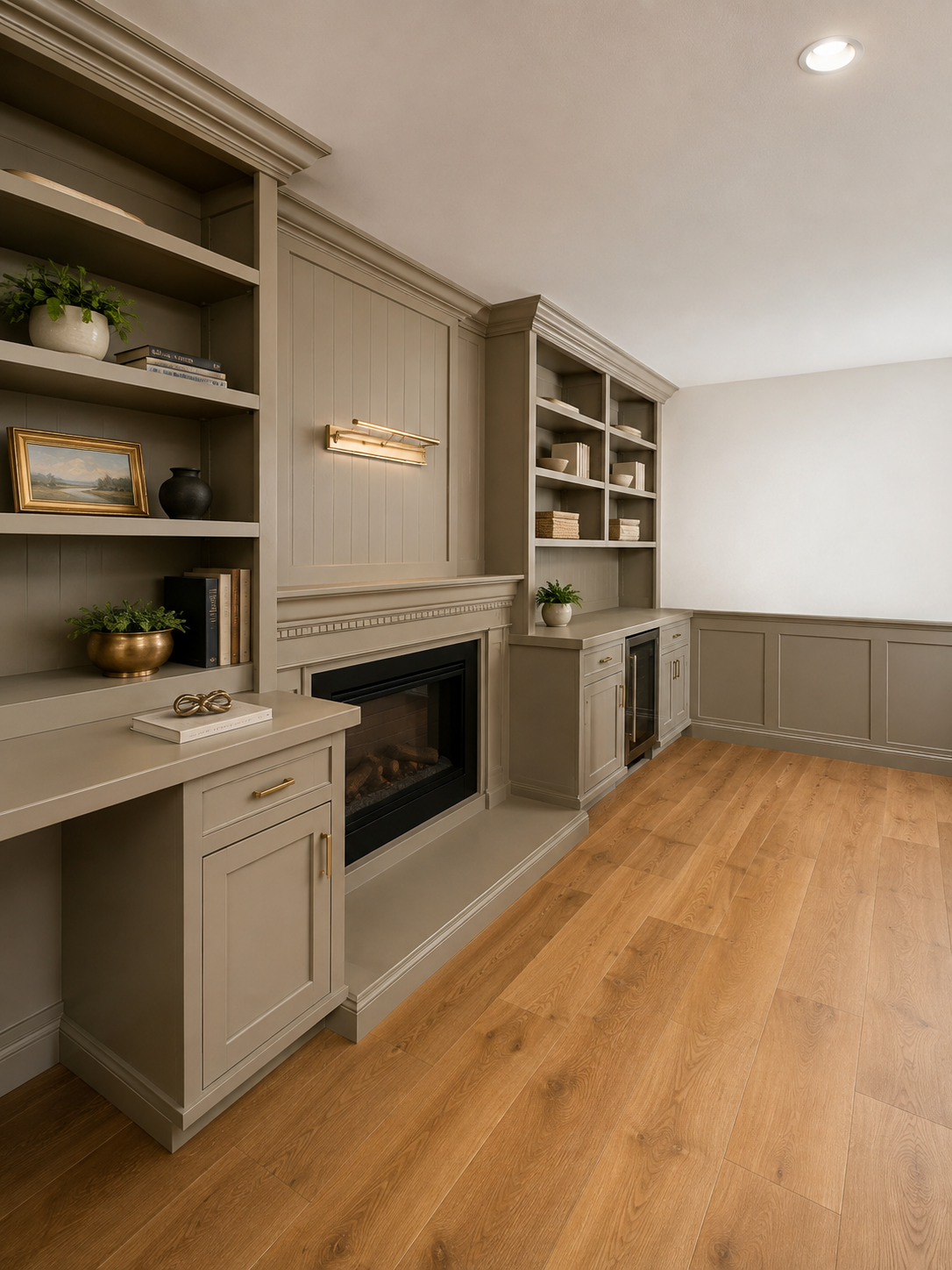 Professionally painted built in cabinets 