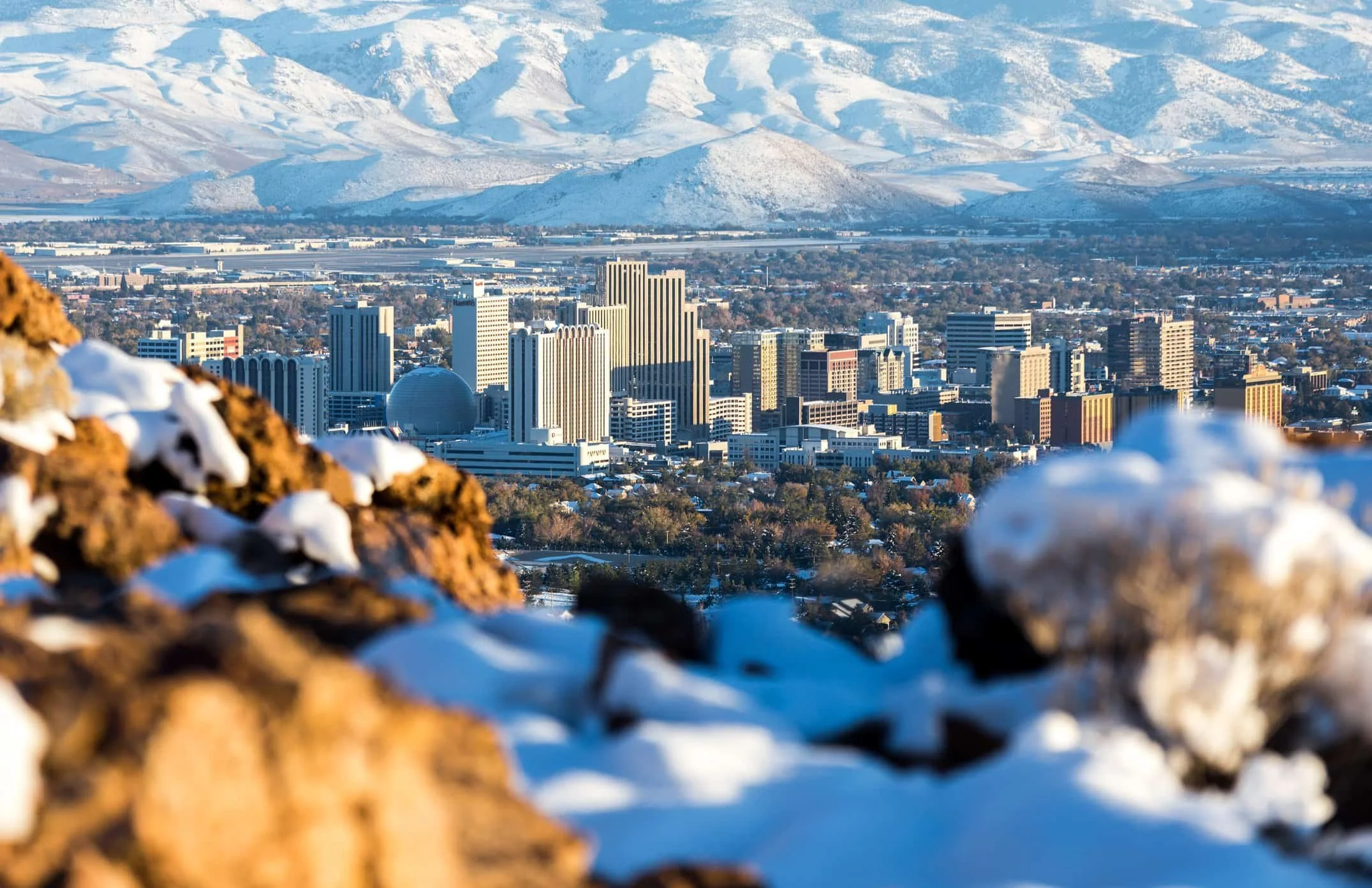 Overview of Reno on a winter day