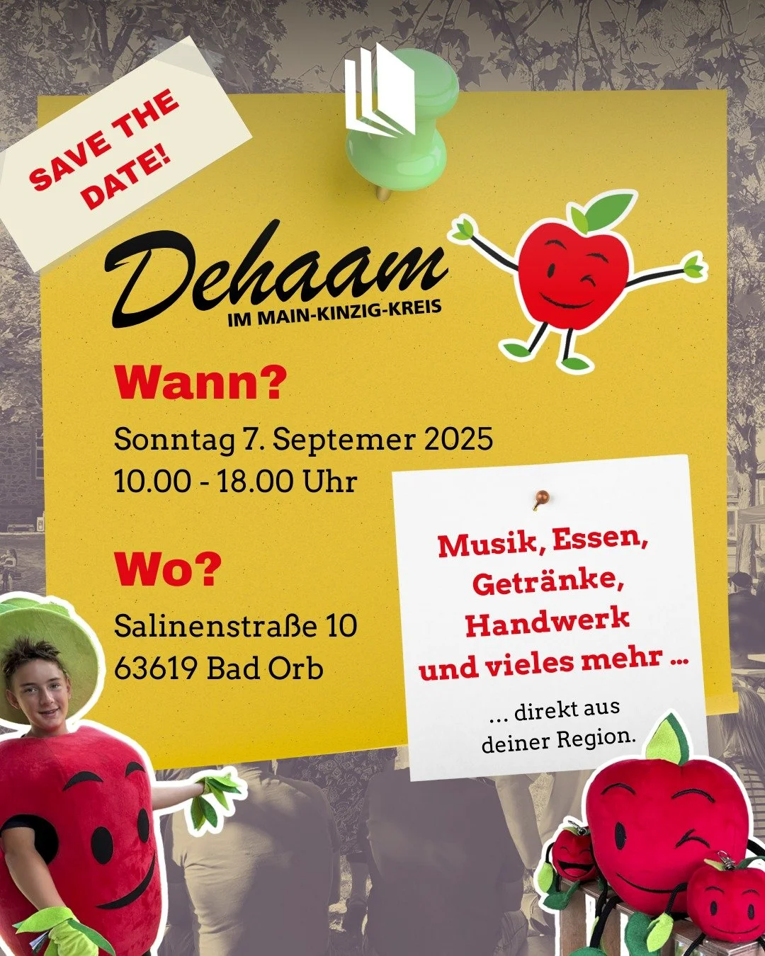 ✨Ein Tag voller Begegnungen, Genuss und regionalem Flair wartet auf euch. Kommt vorbei, schlendert, entdeckt und lasst euch treiben. Wir freuen uns auf euch! 🎶🌿🥖

#BadOrb #HandwerkMitHerz
#Genussmomente #Marktliebe #Dehaam