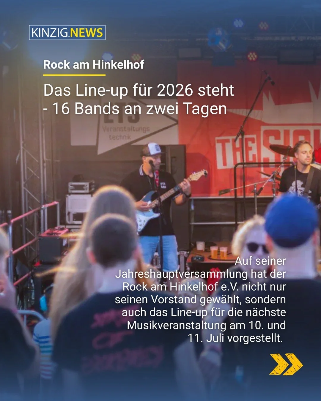 Auf seiner Jahreshauptversammlung hat der Rock am Hinkelhof e.V. nicht nur seinen Vorstand gew&auml;hlt, sondern auch das Line-up f&uuml;r die n&auml;chste Musikveranstaltung am 10. und 11. Juli vorgestellt. 

Damit steht fest: Auch im kommenden Somm