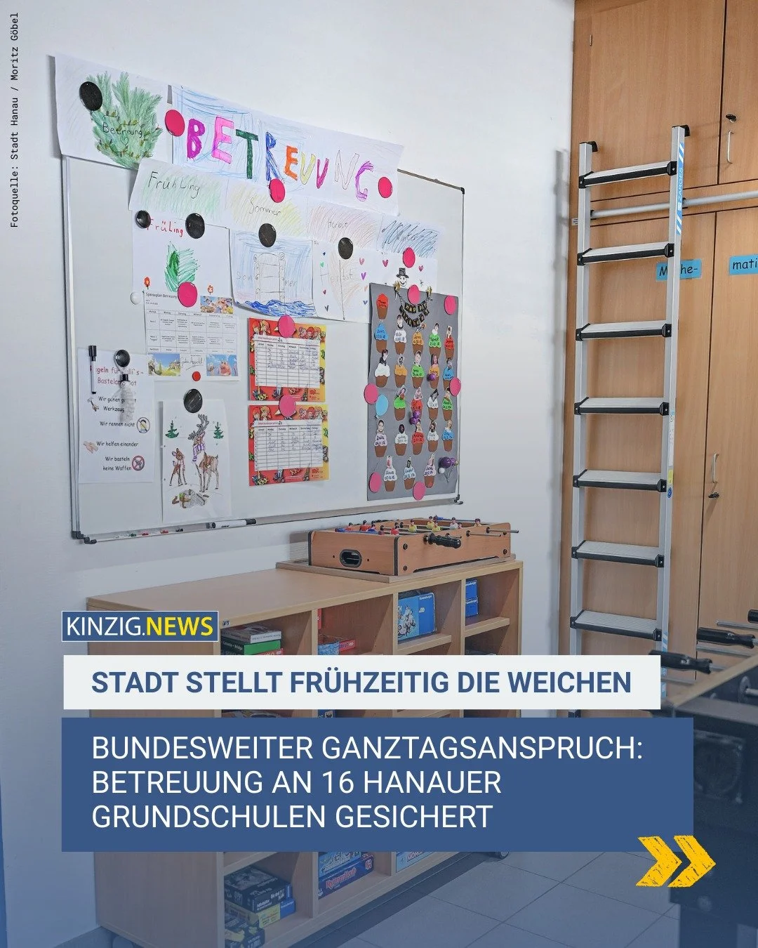 Ganztagsbetreuung in Hanau: Planungssicherheit bis 2030 🏫
Hanau bereitet sich auf den Rechtsanspruch ab 2026 vor: Die Stadt hat die Betreuung f&uuml;r alle 16 Grundschulen langfristig vergeben.

Die Eckpunkte:
᛫ Start: Ab Schuljahr 2026/27 (zun&auml