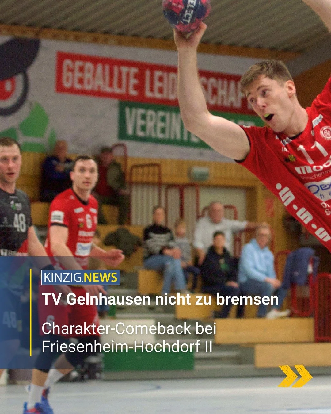 Trotz massiver Personalprobleme hat der TV Gelnhausen am 21. Spieltag der 3. Handball-Liga S&uuml;d-West einen wichtigen Ausw&auml;rtssieg eingefahren. Nach einem fr&uuml;hen F&uuml;nf-Tore-R&uuml;ckstand drehten die Barbarossast&auml;dter die Partie