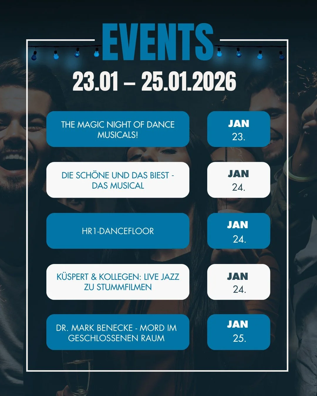 🌞Was passiert dieses Wochenende im Main Kinzig Kreis? 🌞

Es gibt wieder einige spannende Veranstaltungen in der Umgebung. ✨

Folgt gerne rein, um auch weiterhin informiert zu bleiben. ℹ

#freizeitvibes #regionalinformiert #eventsausderumgebung #woc