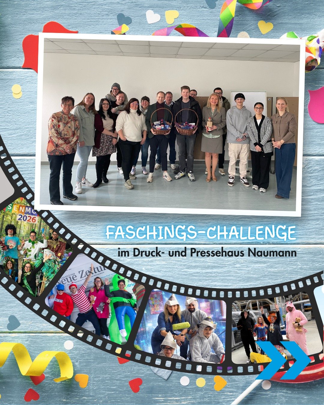 Fasching bei der GNZ! 🎭✨ 

Unsere Teams haben intern eine Faschings Challenge gefeiert &ndash; und die Ergebnisse waren einfach zu gut, um sie nicht mit euch zu teilen.

Hier kommt eine Collage voller Kreativit&auml;t, Humor und echtem Teamspirit 🤝