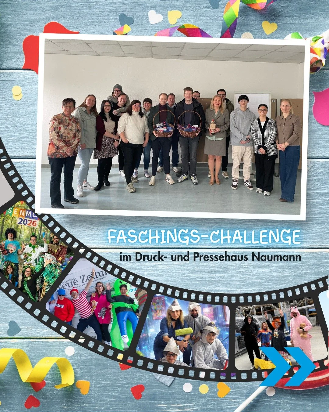Fasching bei der GNZ! 🎭✨ 

Unsere Teams haben intern eine Faschings Challenge gefeiert &ndash; und die Ergebnisse waren einfach zu gut, um sie nicht mit euch zu teilen.

Hier kommt eine Collage voller Kreativit&auml;t, Humor und echtem Teamspirit 🤝