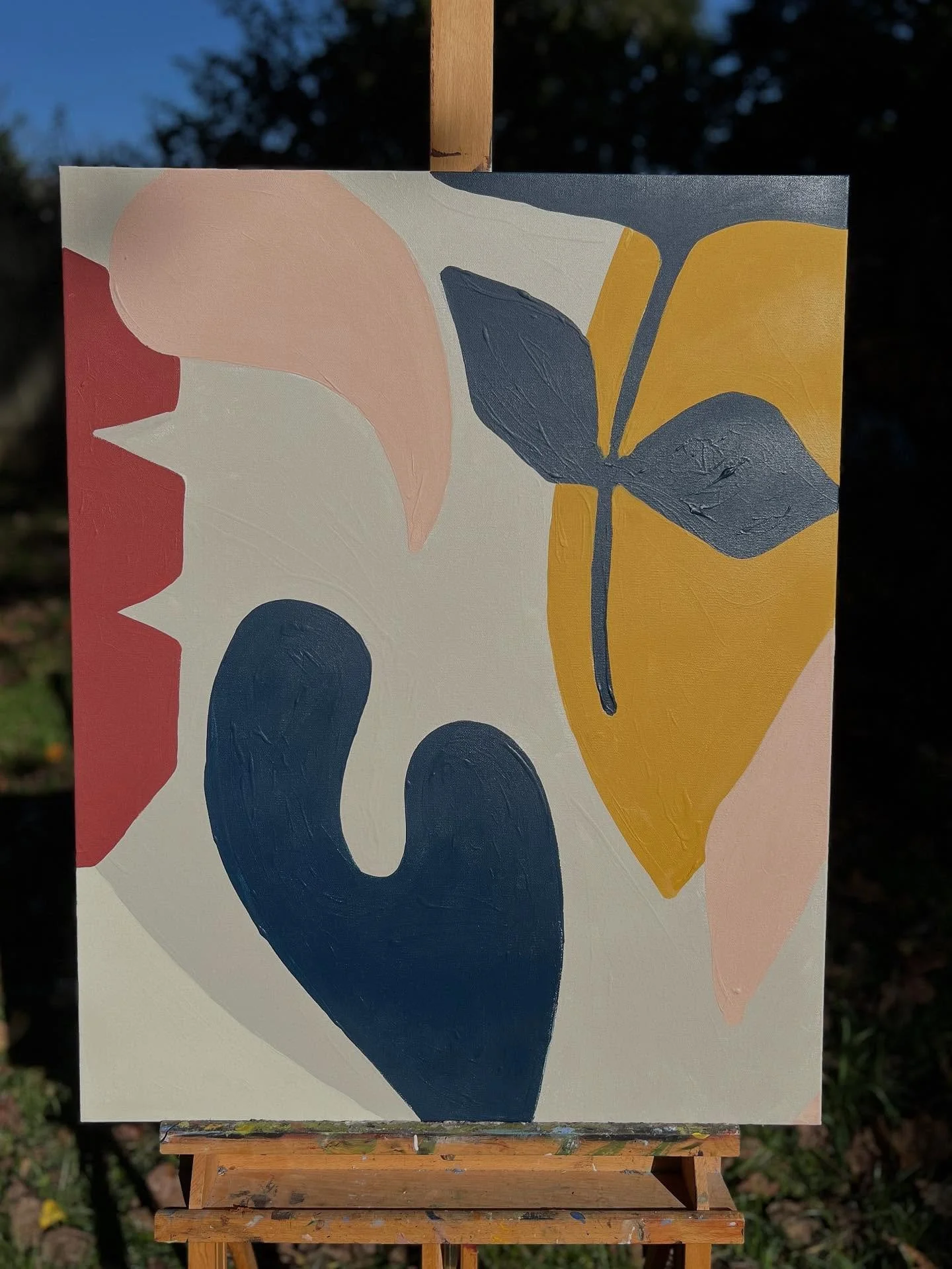 I just finished a new triptych inspired (see last photo) by our recent family vacation &mdash; and I love it on so many levels. It&rsquo;s built on the simplest art foundations: organic and geometric shapes, primary colors (and all their endless vari