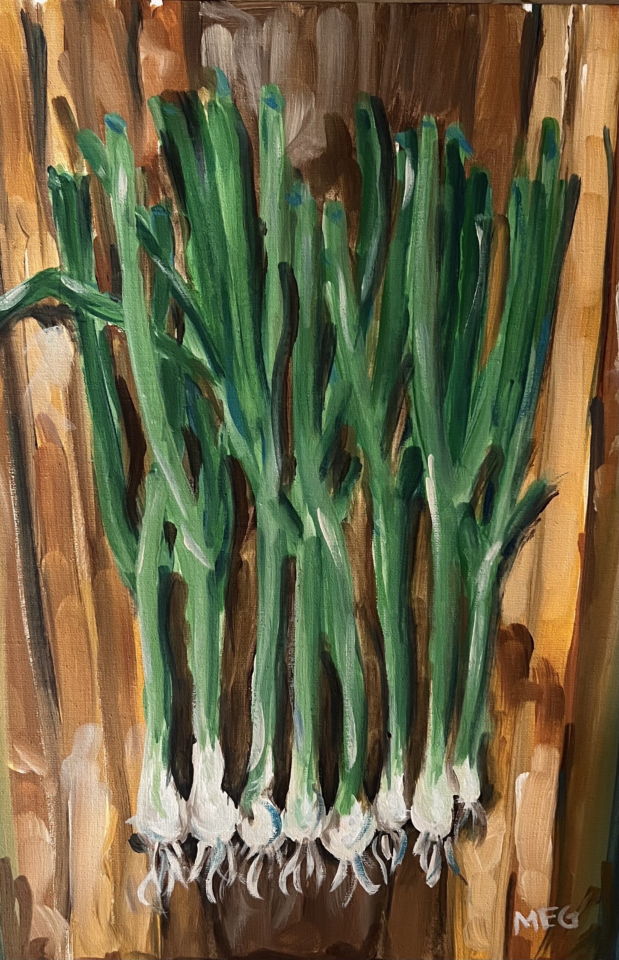 Fresh Food Green Onions Cutting Board