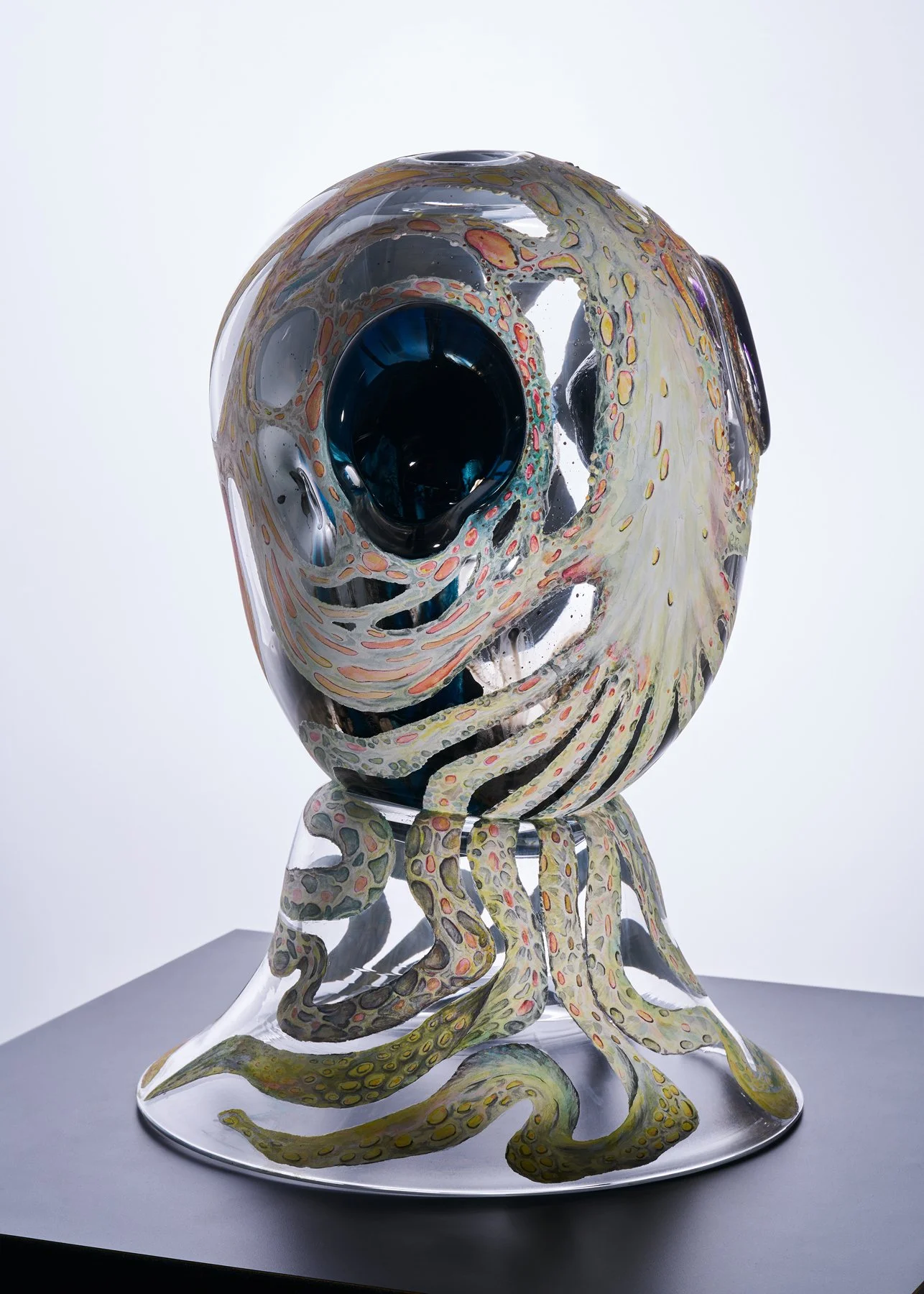 Lure, 2025 Blown glass, watercolor, acrylic 22" x 15" x 15"