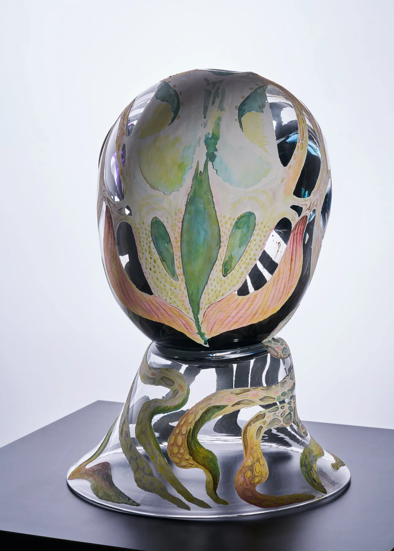 Lure, 2025 Blown glass, watercolor, acrylic 22" x 15" x 15"