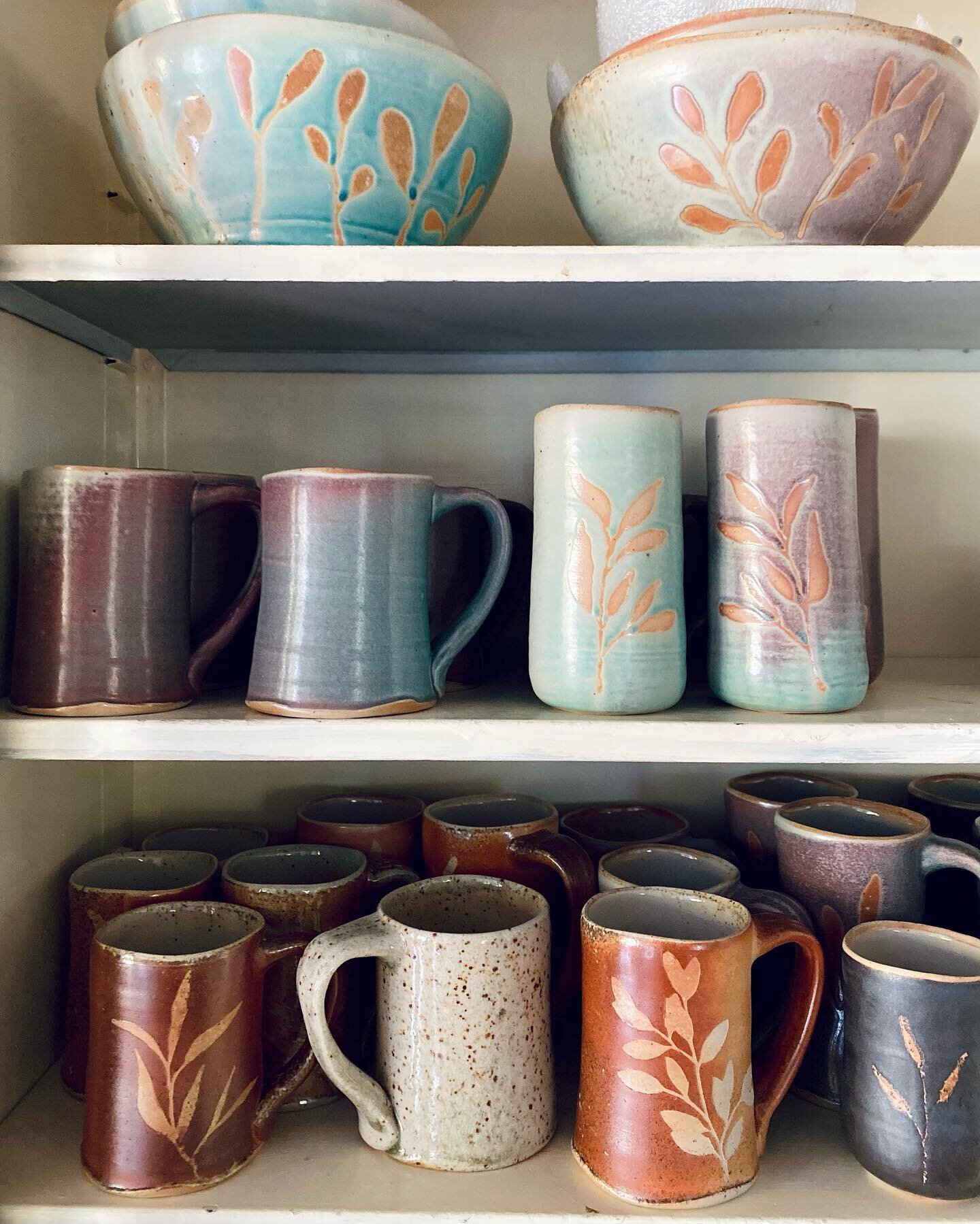 Filling the shelves with new pots, plus building my new studio (yes, you guessed right!) makes a girl&rsquo;s cup feel pretty darn full. ✨🙏🏼💛

I&rsquo;m hoping to have a late Fall shop update with new work from three different kilns I fired over t