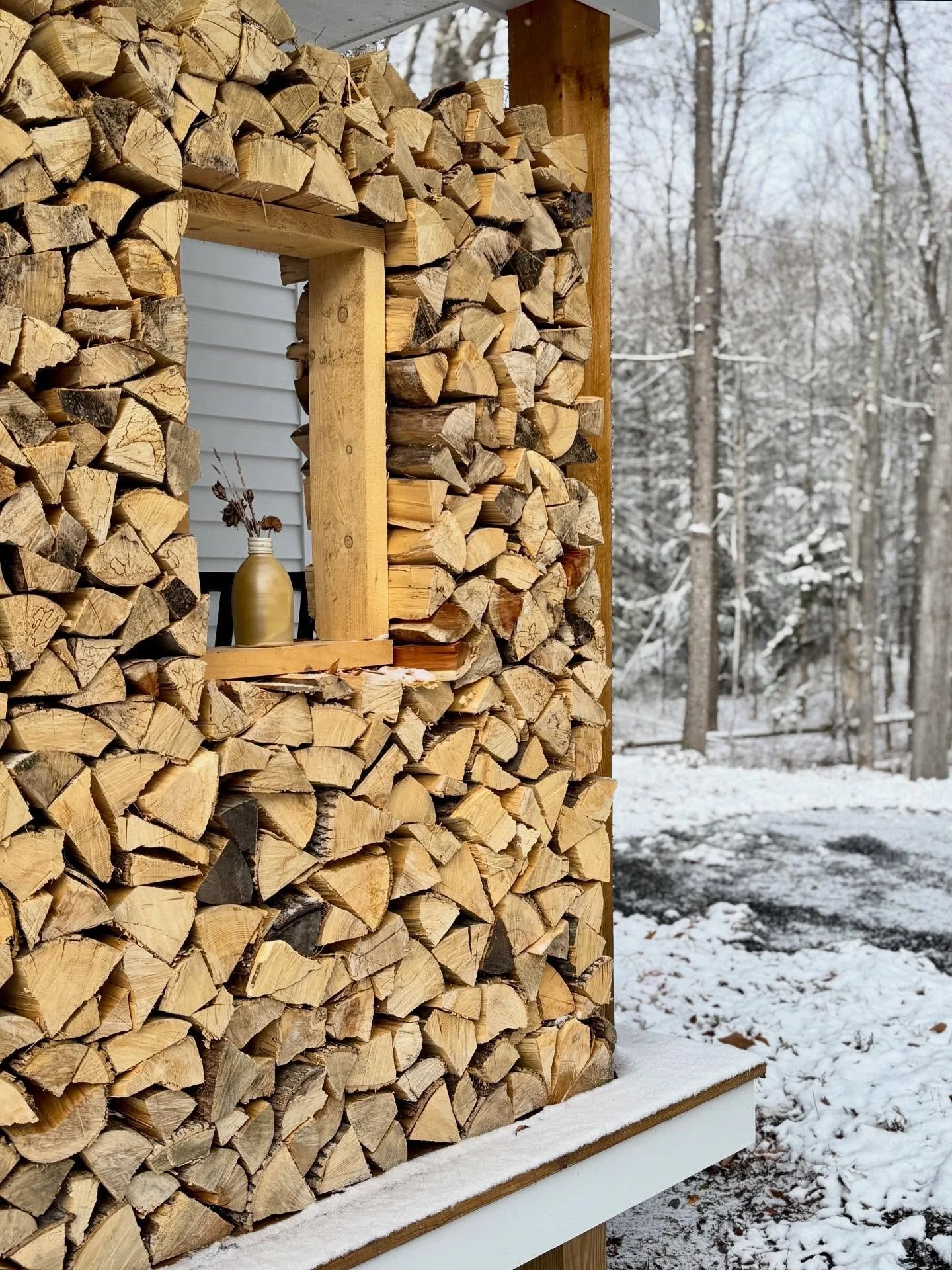 My studio is at about 1350 feet and winter has arrived! I&rsquo;m working by the wood stove today making more pottery&hellip;you all were so supportive this past weekend that I&rsquo;m trying to squeeze in a mini restock using my electric kiln. ☺️👊?