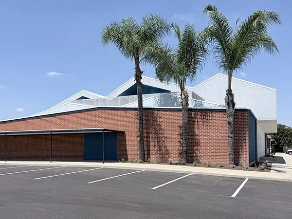 Private High School Theater angled roof