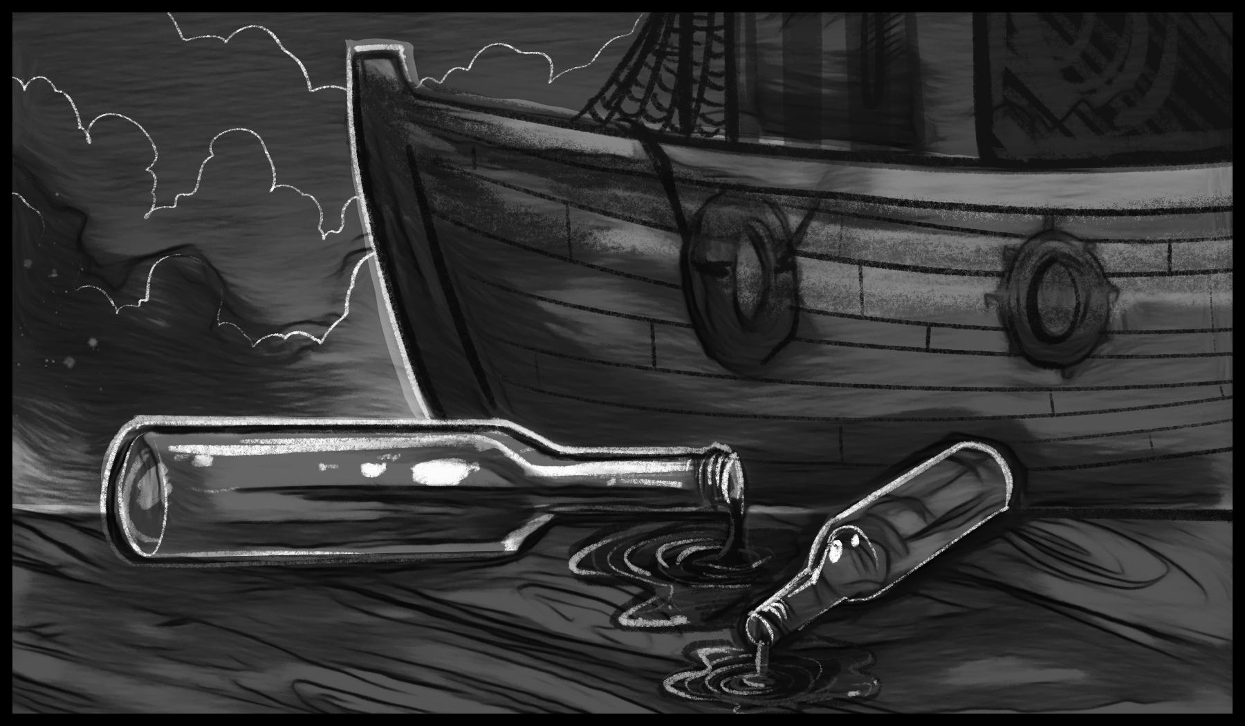 The Marina - While his human form was less conspicuous than his ithers, it still attracted a little attention. His pasty gray skin against his jet-black hair made him look suspicious even when he was trying to blend in.