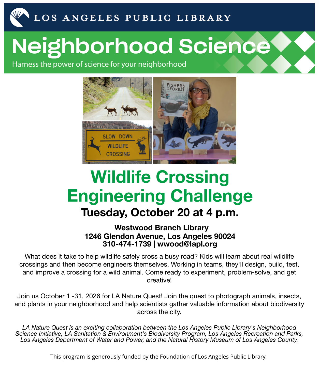 Wildlife Crossing Engineering Challenge for Kids | Los Angeles