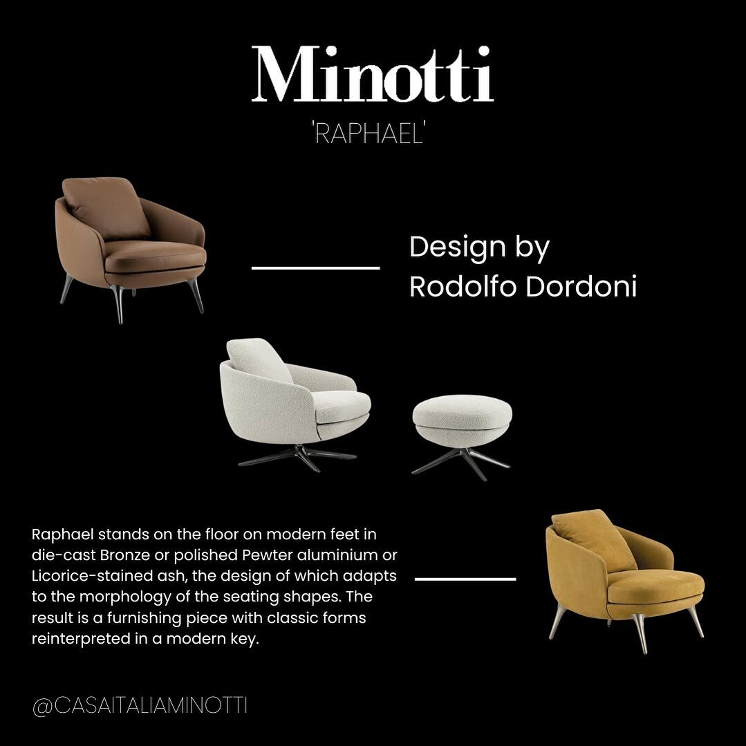 Indulge in luxury and comfort with the Minotti 'Raphael' chair. Its plush cushions and refined design create the perfect oasis for relaxation. Immerse yourself in style and unwind in this exquisite piece that adds a touch of elegance to any space. 

