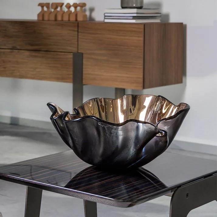 Lirior Glass Bronze Bowl Gardeco — Contemporary Italian Furniture in Naples, Florida