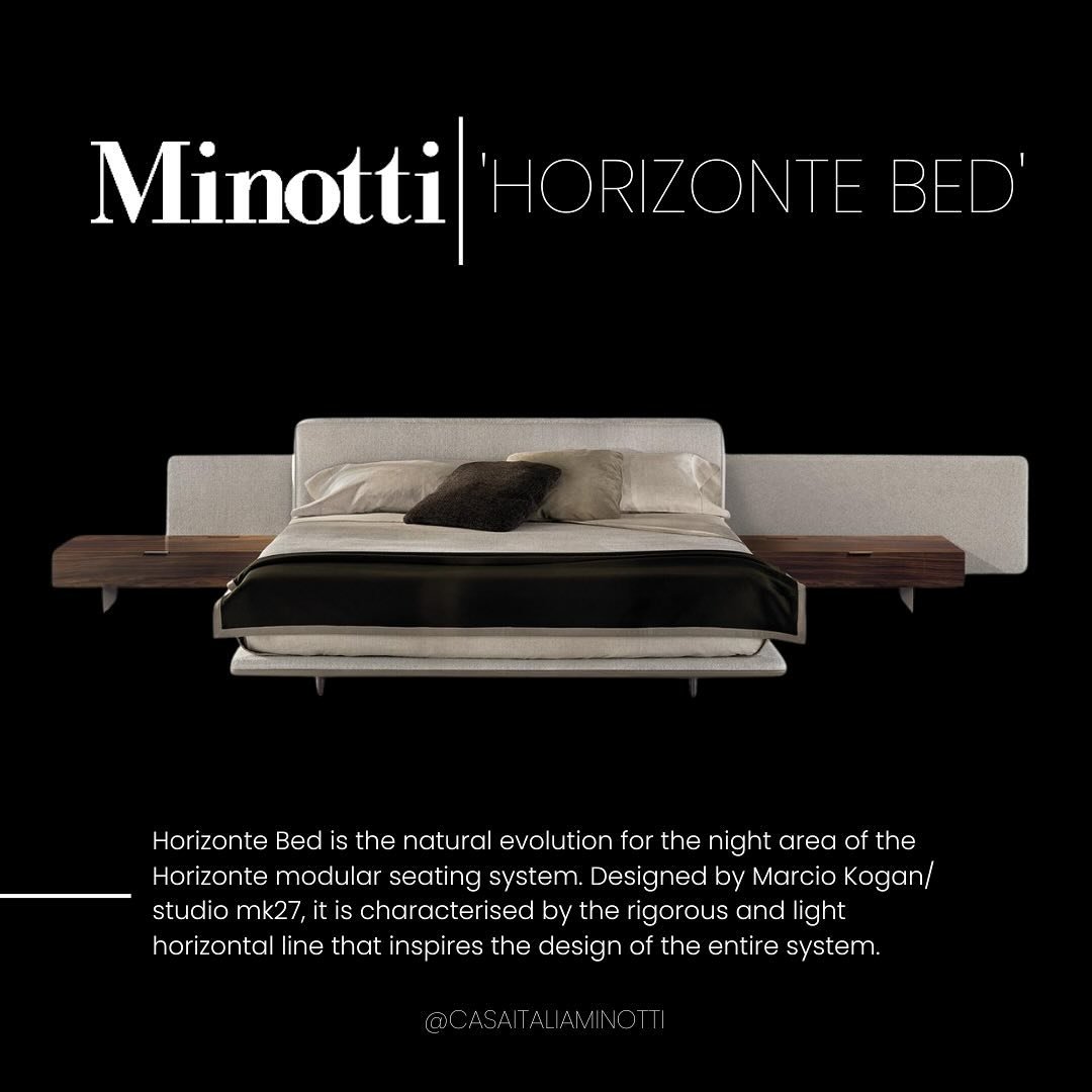 Your newest sleep experience lies in Minotti&rsquo;s unparalleled beauty. ✨

Discover the Horizonte Bed: a comprehensive system crafted to enhance the look of your bedroom. With its remarkable adaptability, it&rsquo;s designed to meet a multitude of 