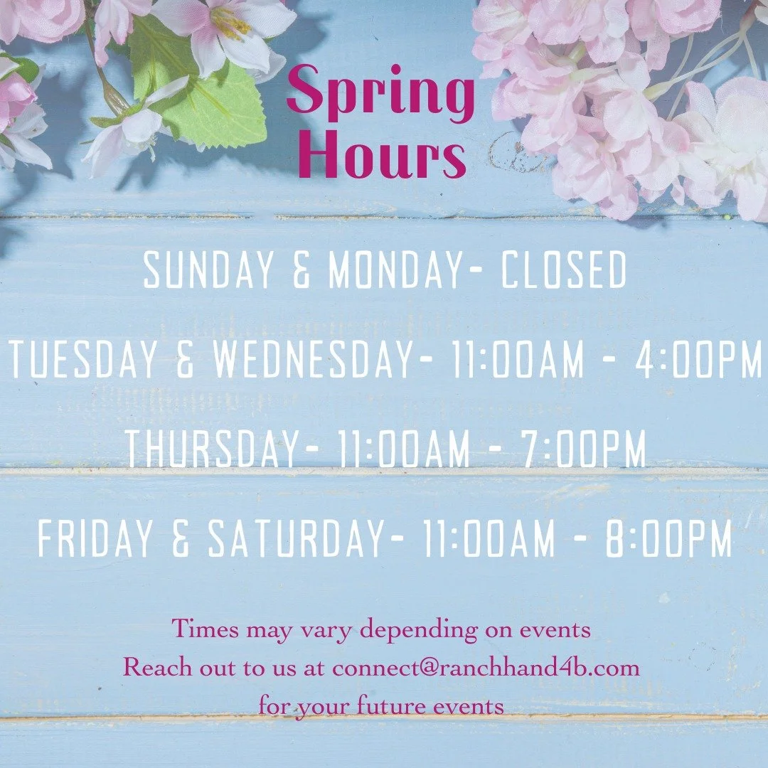 🌸🤠 NEW SPRING HOURS! 🌷🤠

Longer days, warmer nights, and more time to get your hands on those bold, sizzling bites 🍔 The sun&rsquo;s stayin&rsquo; out later&hellip; and so are we! Keep up to date with us on our social media or our website!