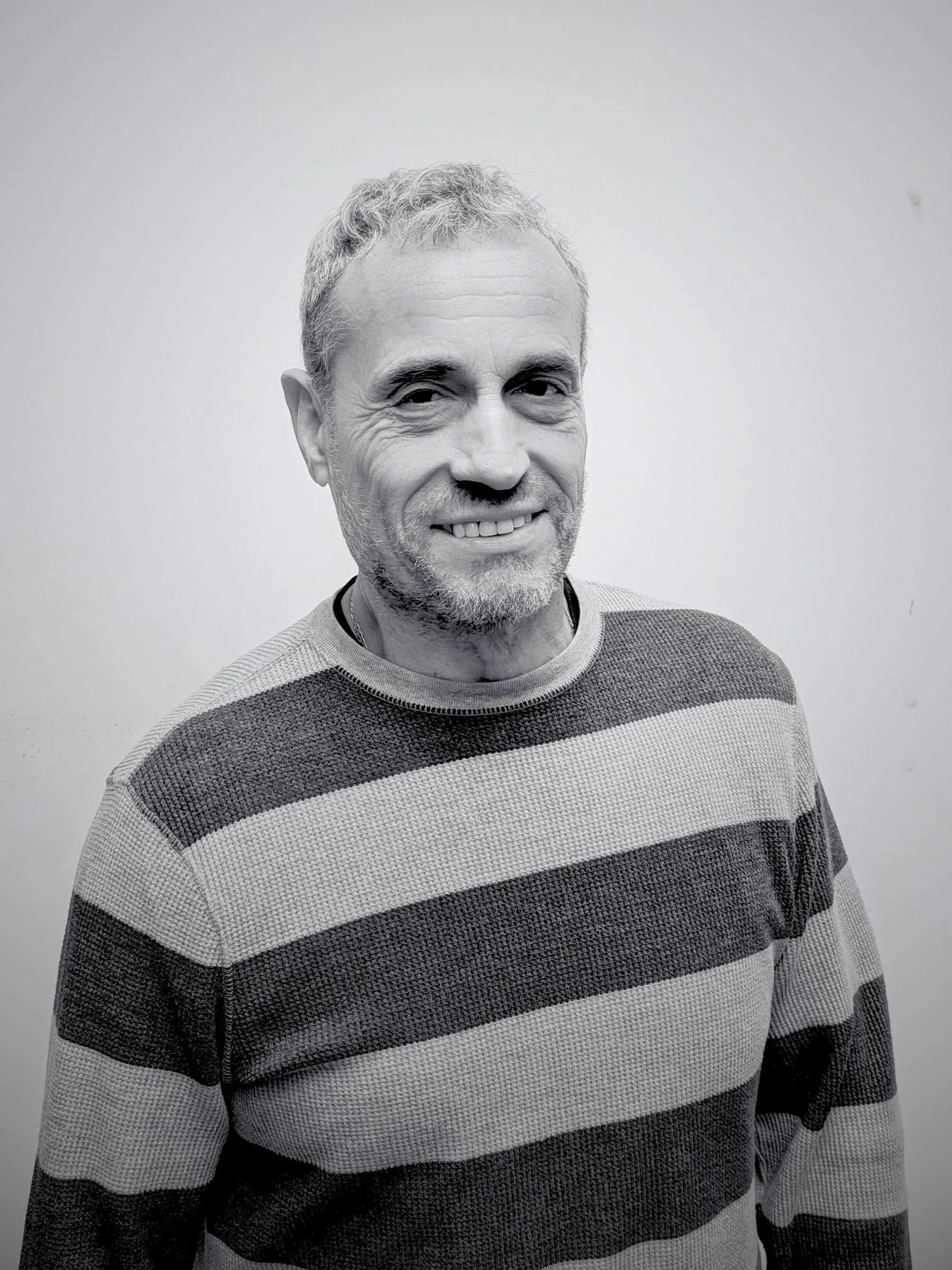 black and white portrait of Alexander from Vero