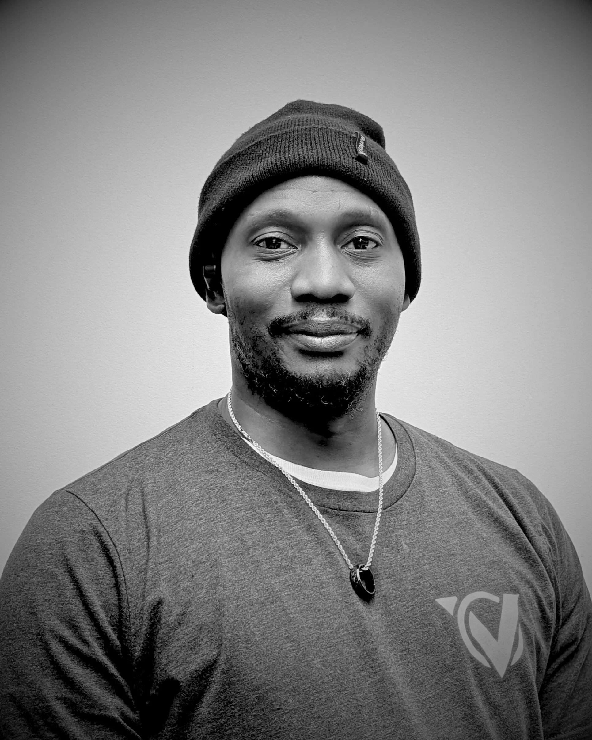 black and white portait of Mike from Vero's logistics team