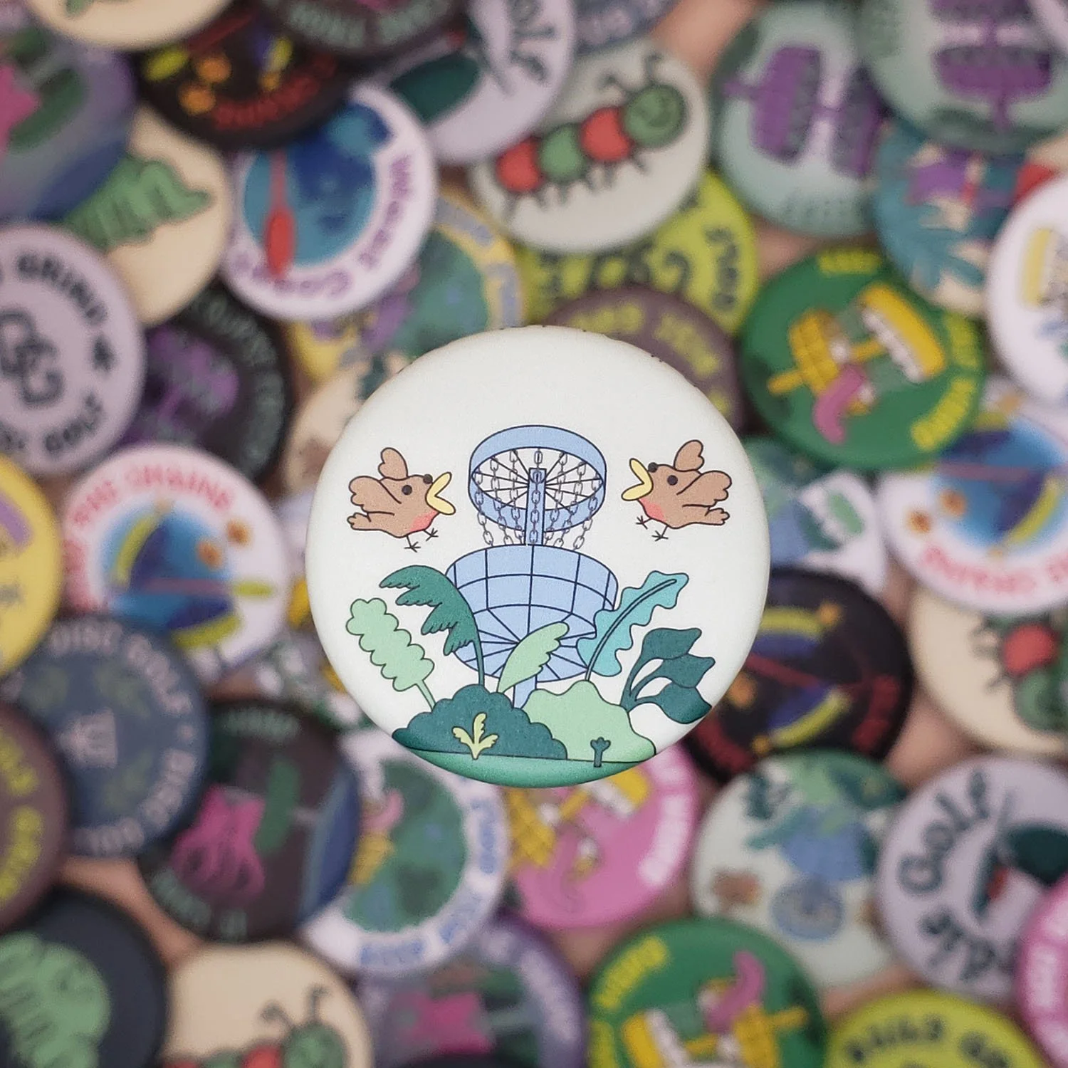 Birdie Golf Disc Golf Pinback Button — Daily Grind Disc Golf