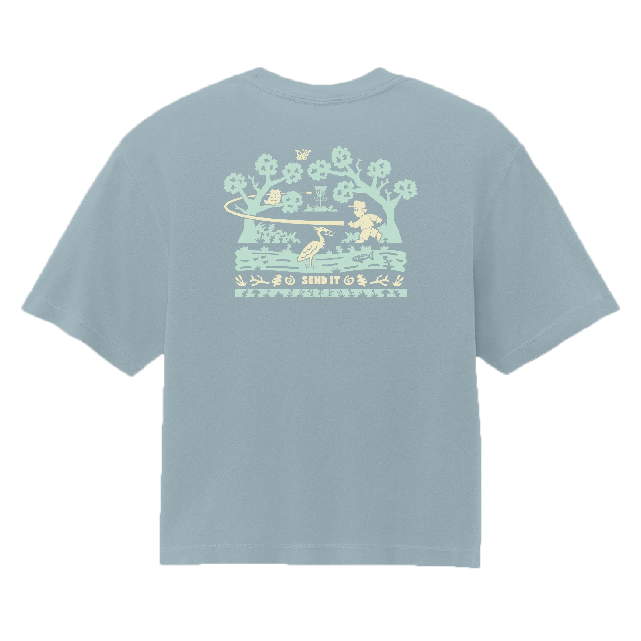 Send It - Women Fit Cropped Disc Golf Shirt - Daily Grind Disc Golf