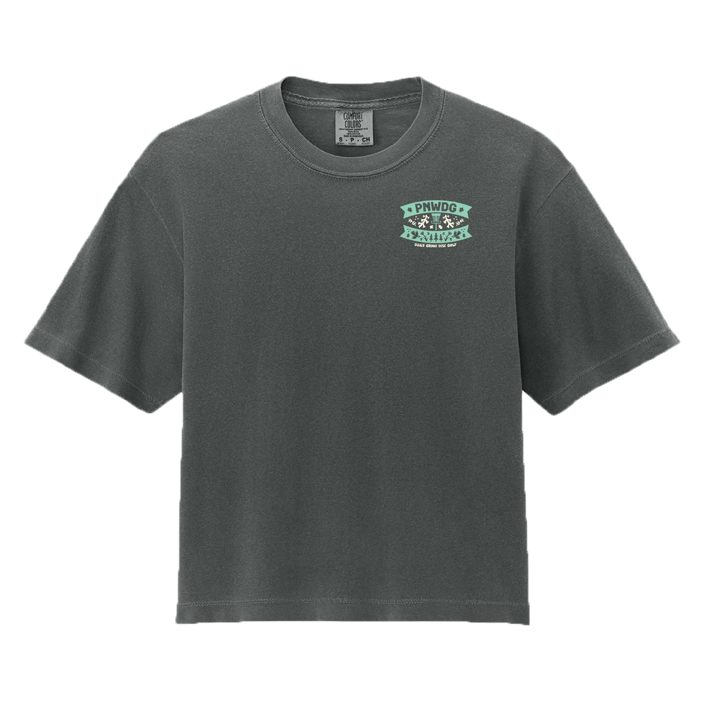 PNWDG - Women Fit Cropped Disc Golf Shirt - Daily Grind Disc Golf