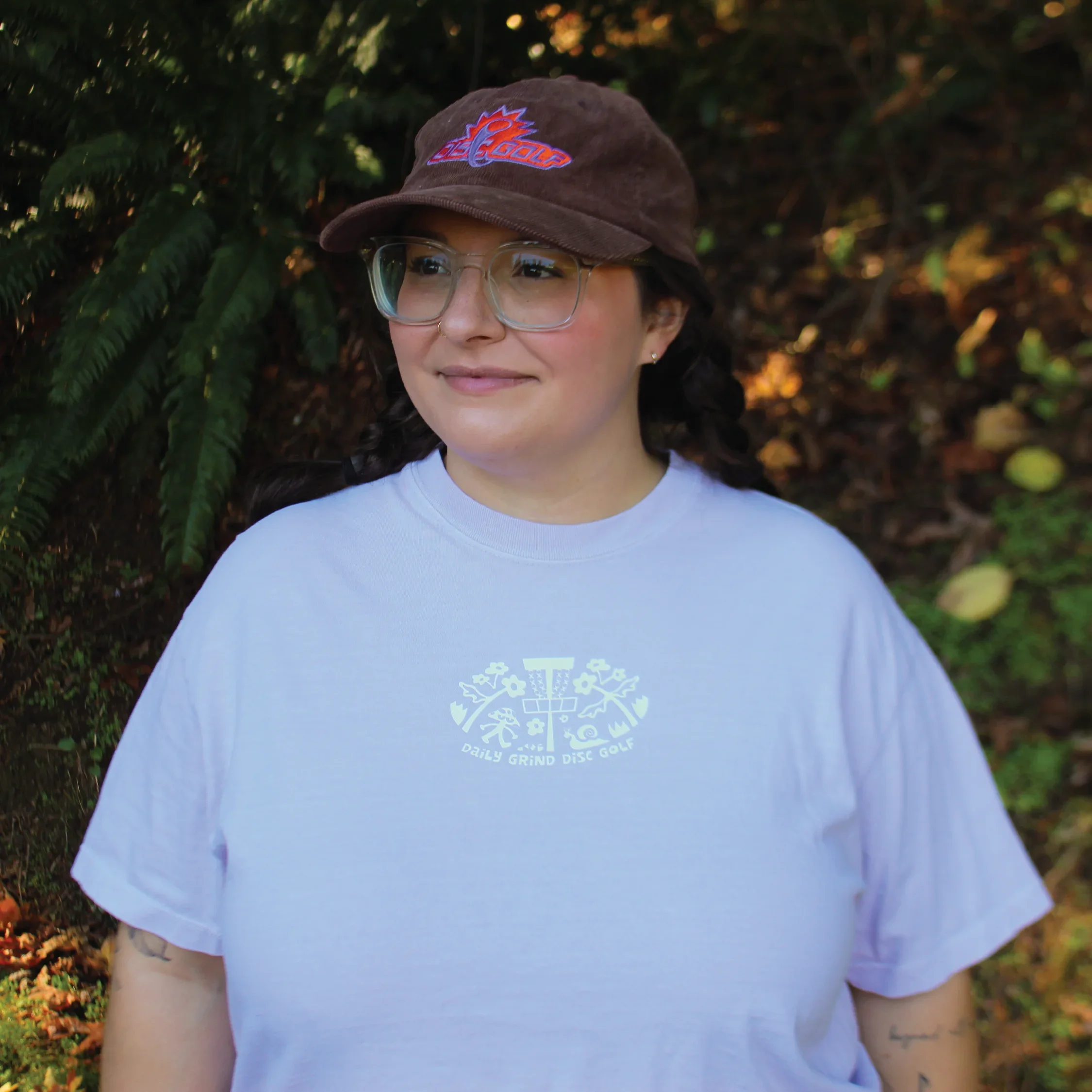 Mushroom Guy - Women Fit Cropped Disc Golf Shirt - Daily Grind Disc Golf