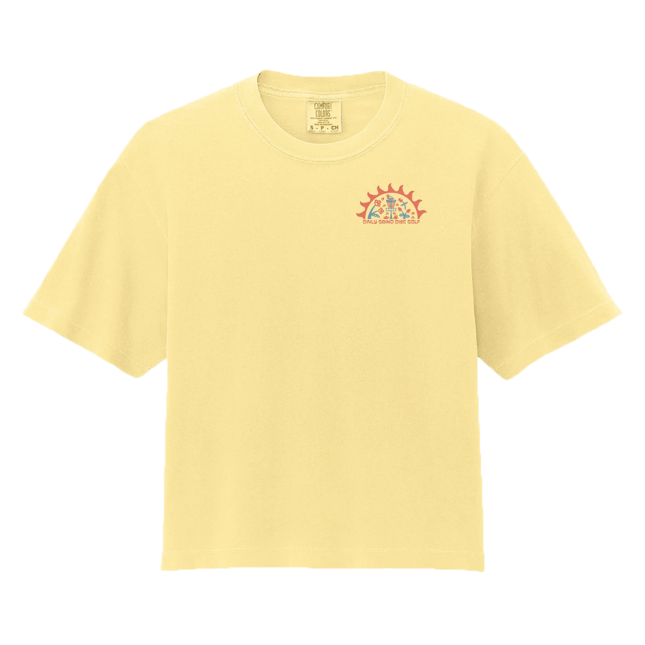 Sunburst - Women Fit Cropped Disc Golf Shirt - Daily Grind Disc Golf