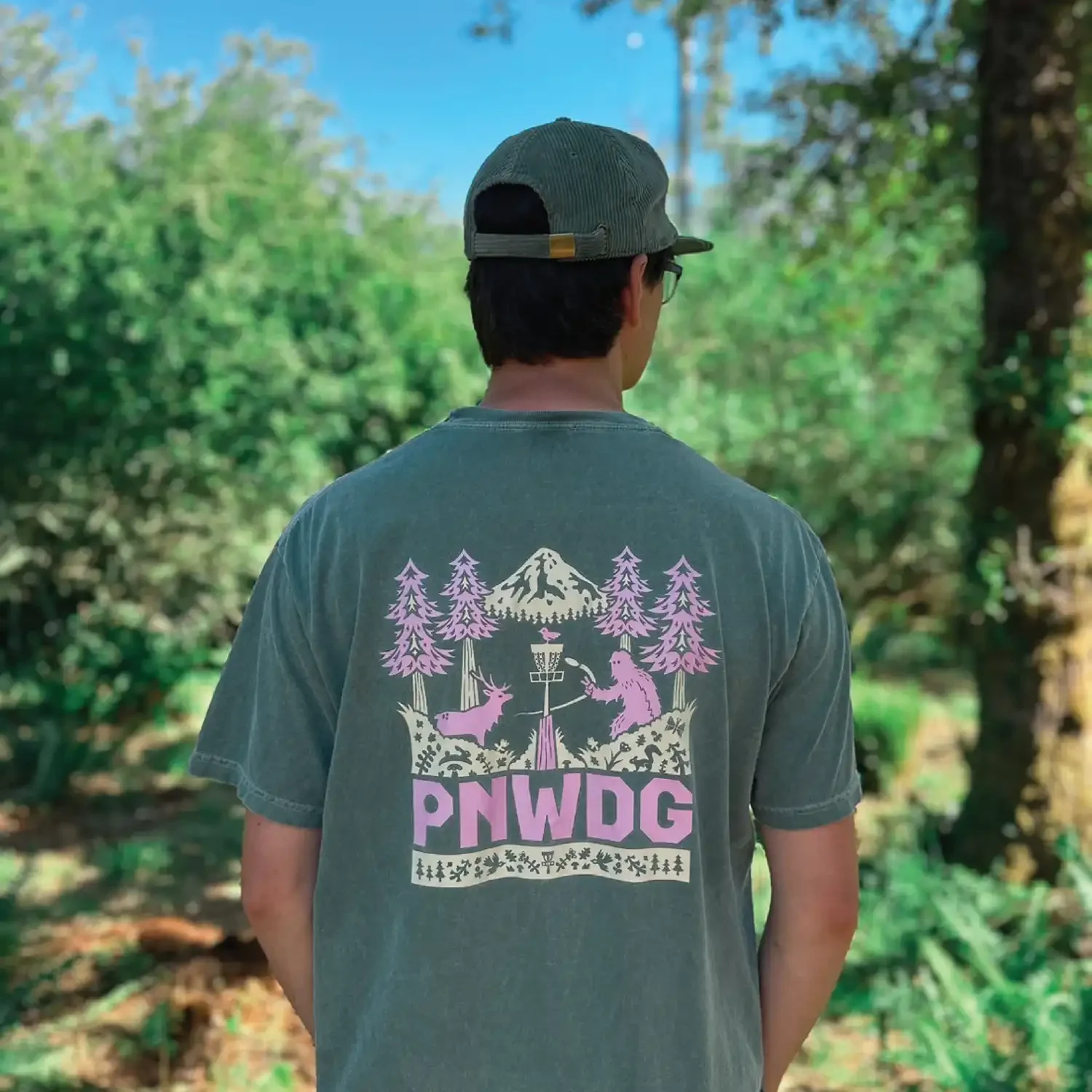 PNWDG Disc Golf Shirt - Blue Spruce - Daily Grind Disc Golf