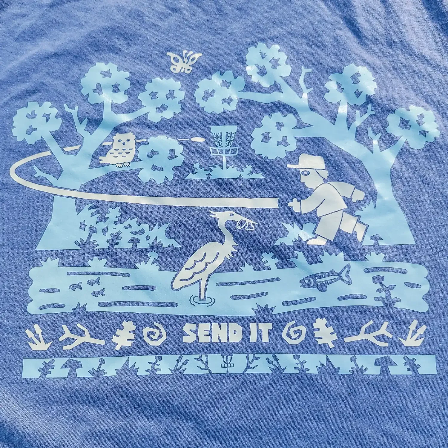Send It Disc Golf Shirt - Blue Jean - Daily Grind Disc Golf
