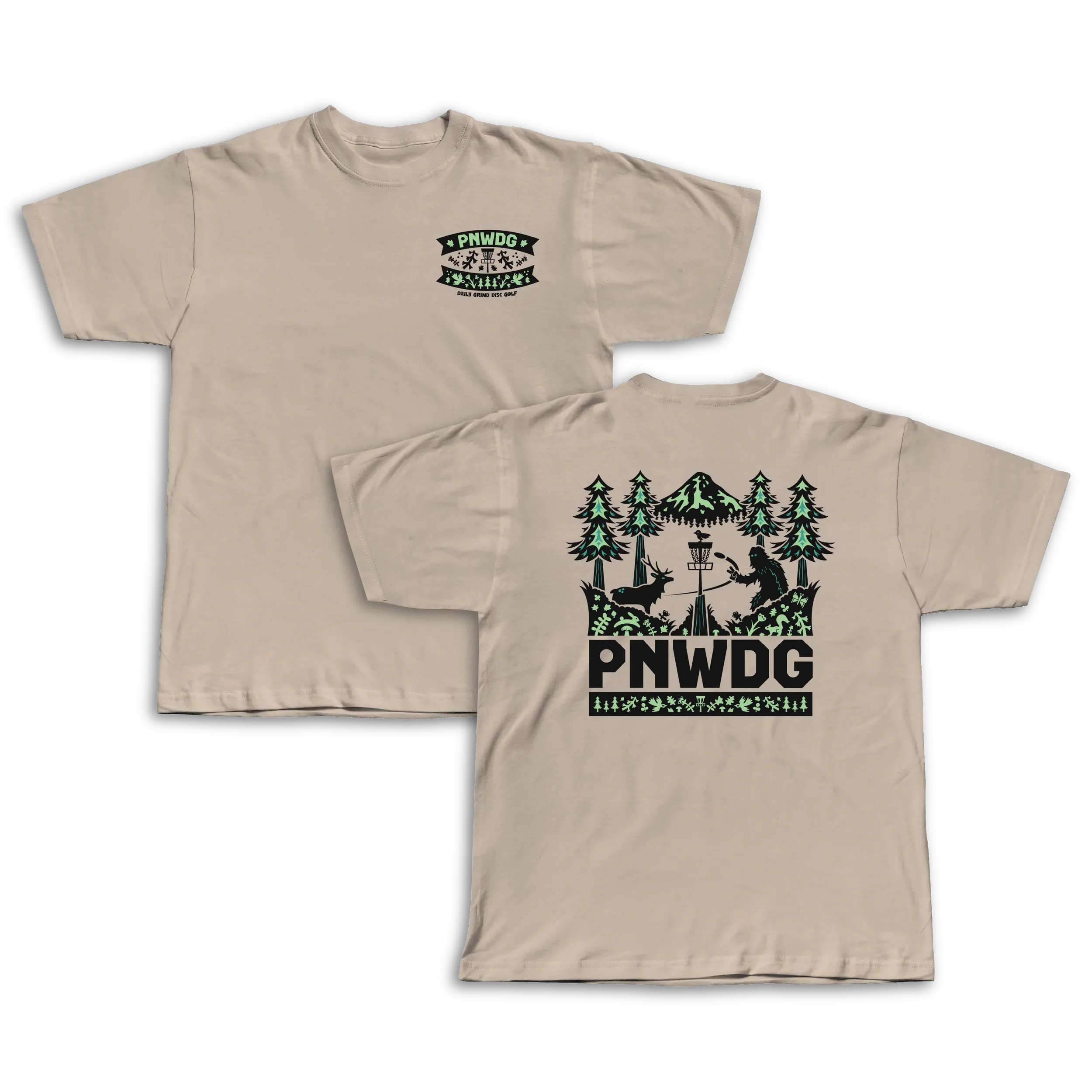 PNWDG Disc Golf Shirt - Sand - Daily Grind Disc Golf