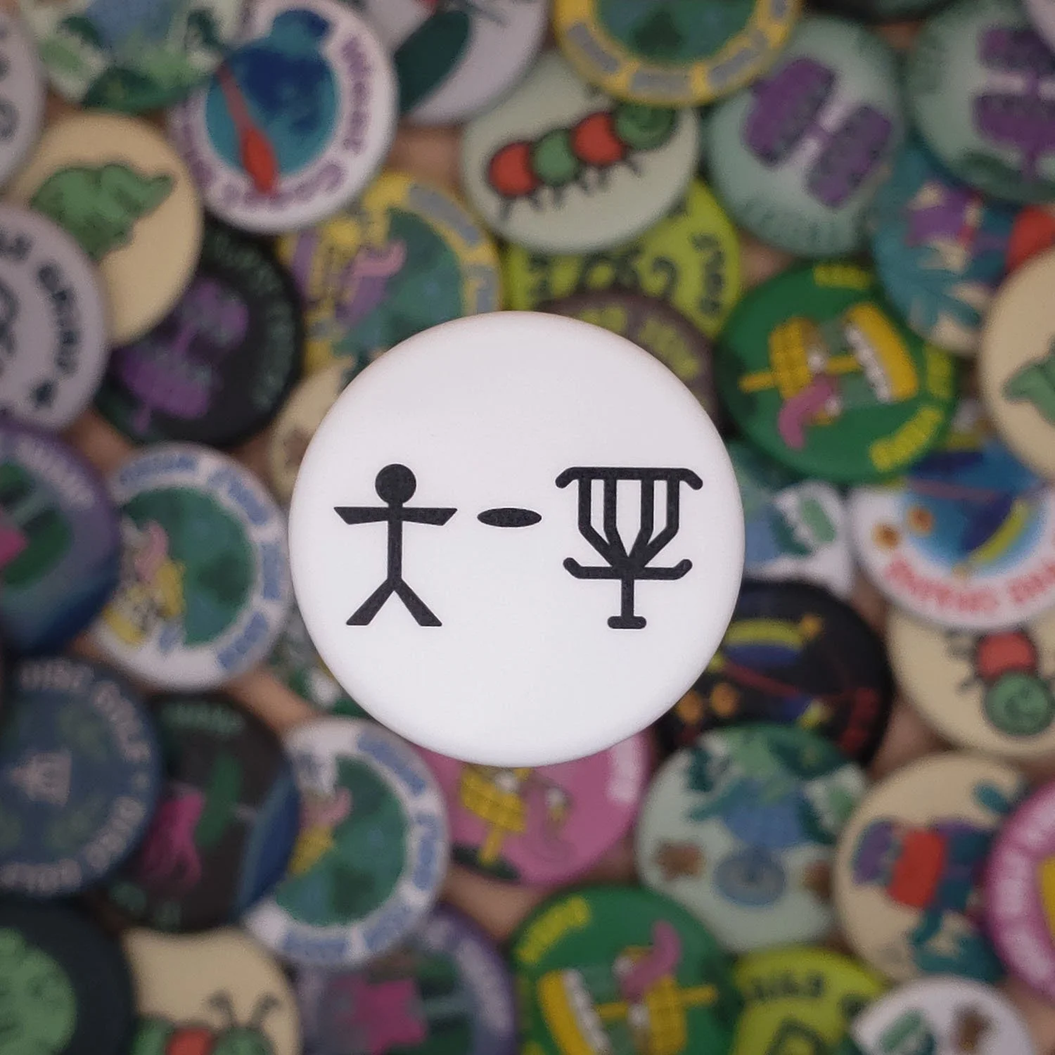 Disc Person Disc Golf Pinback Button — Daily Grind Disc Golf