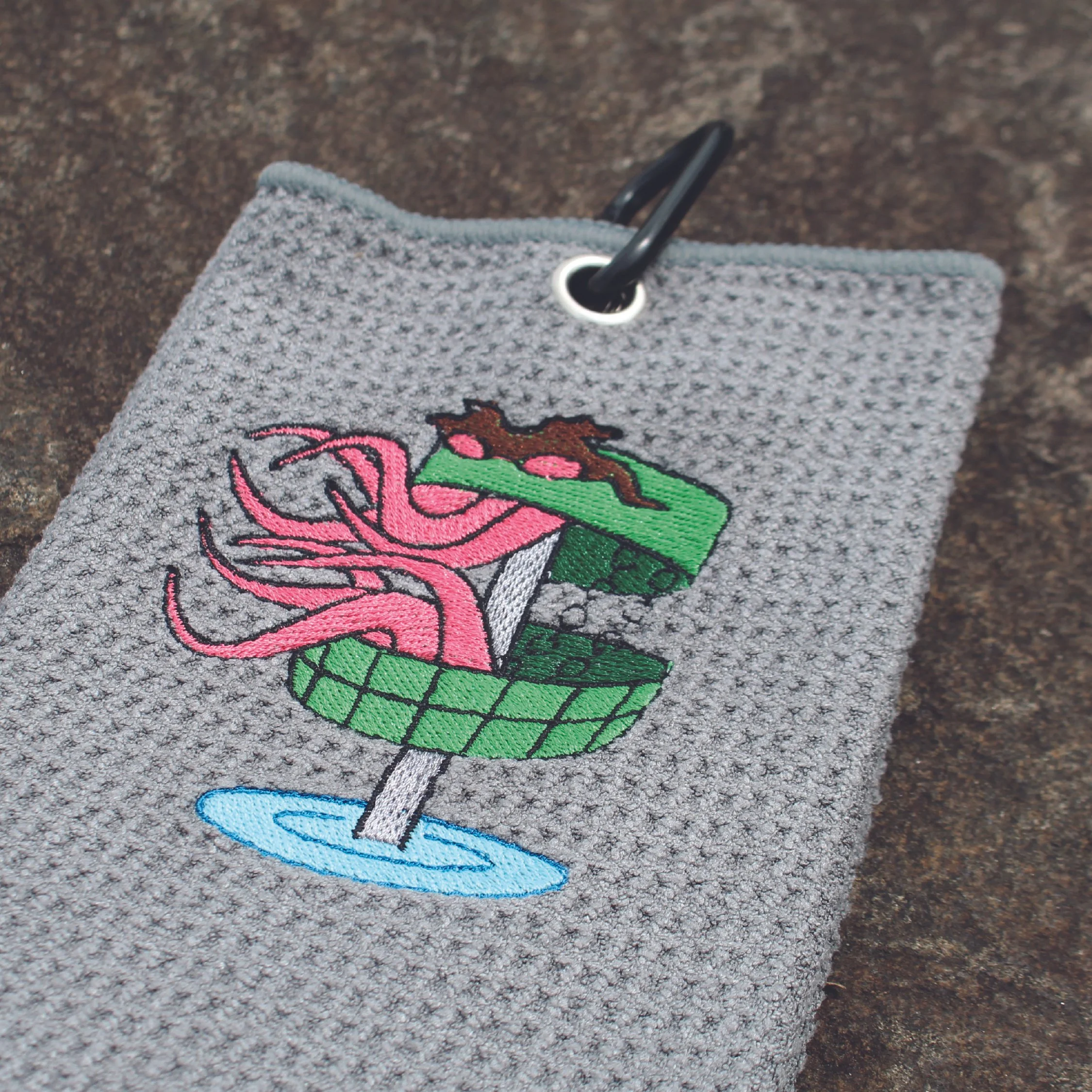 Swamp Basket Monster Embroidered Towel - Daily Grind Disc Golf
