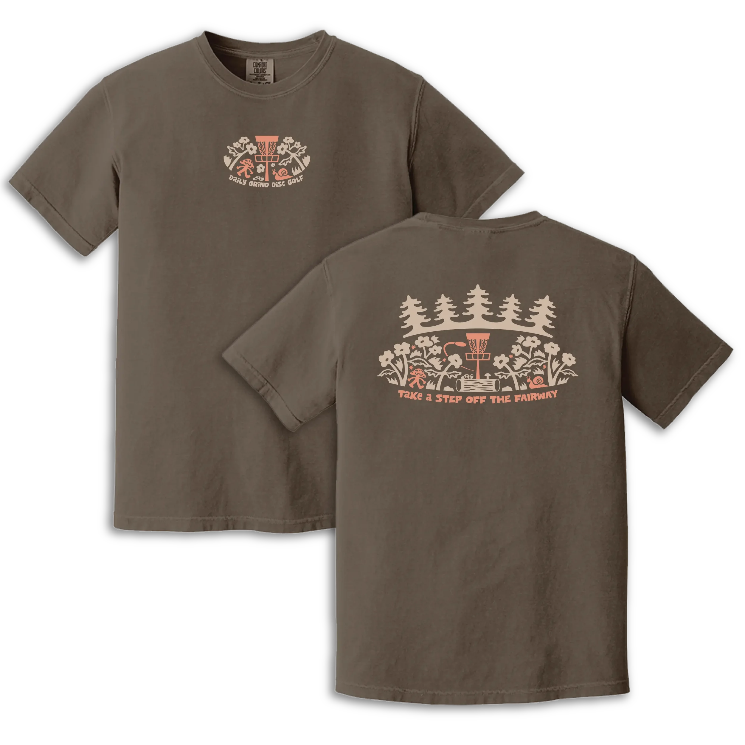 Mushroom Disc Golf Shirt - Espresso