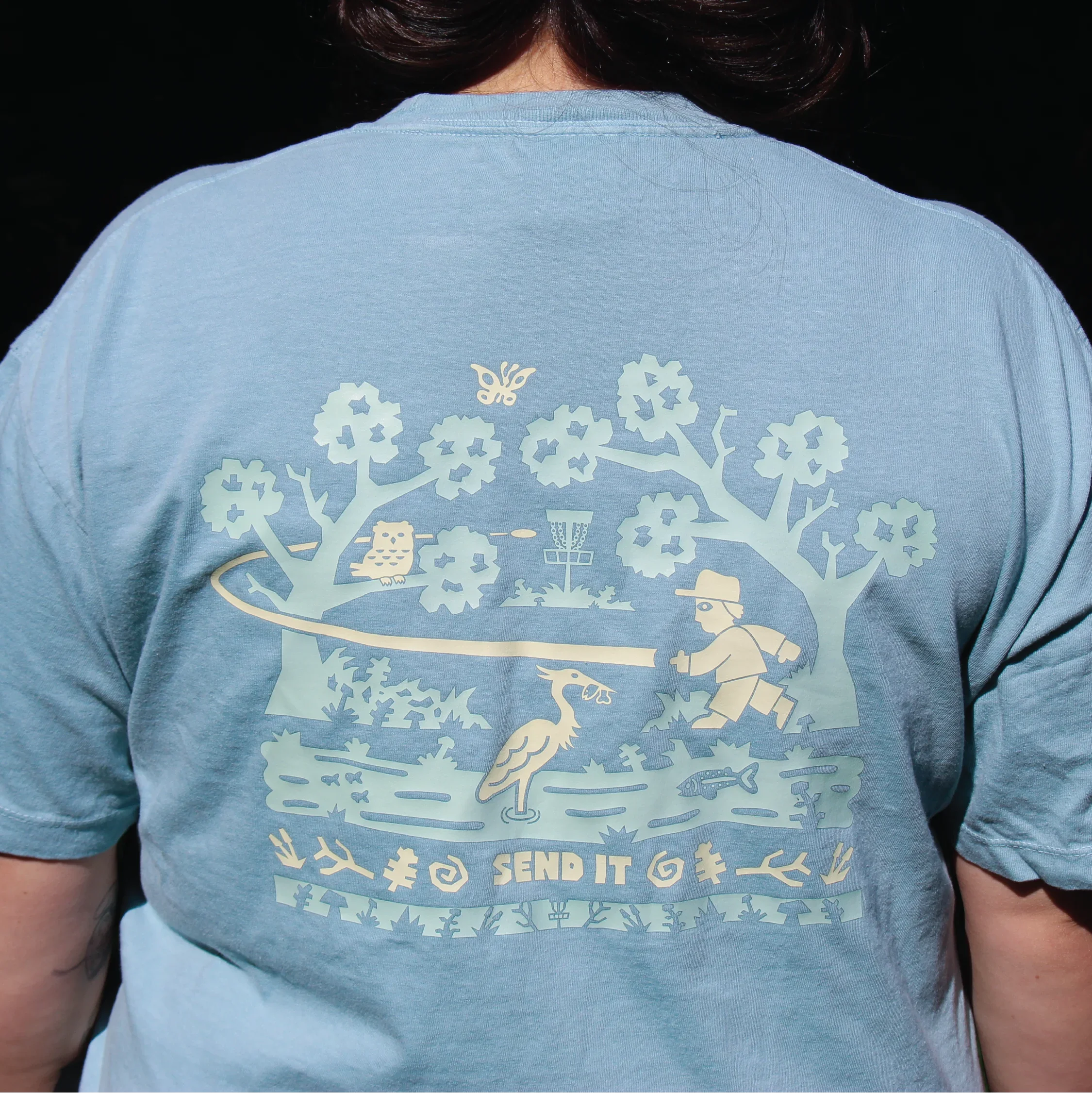 Send It - Women Fit Cropped Disc Golf Shirt - Daily Grind Disc Golf