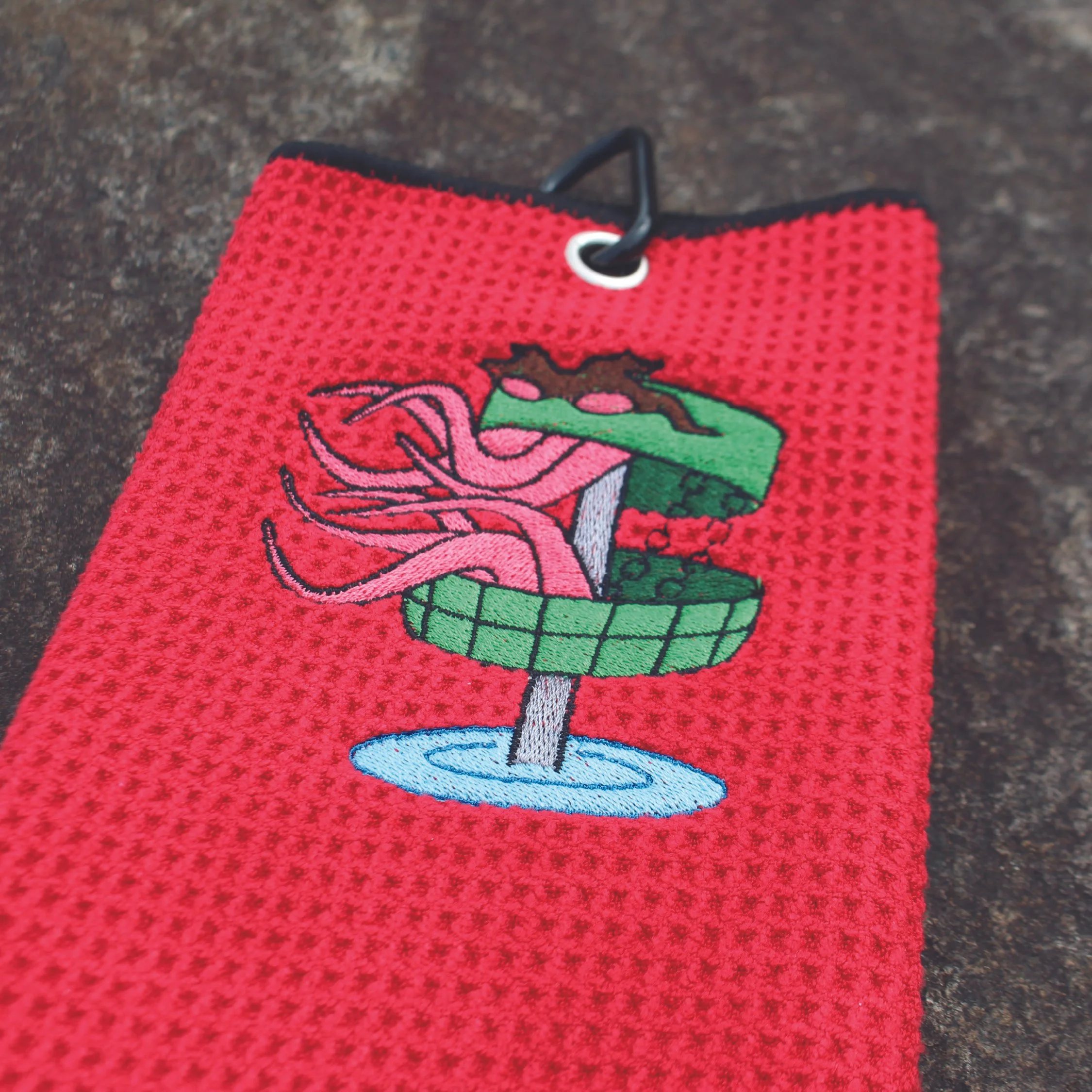 Swamp Basket Monster Embroidered Towel - Daily Grind Disc Golf