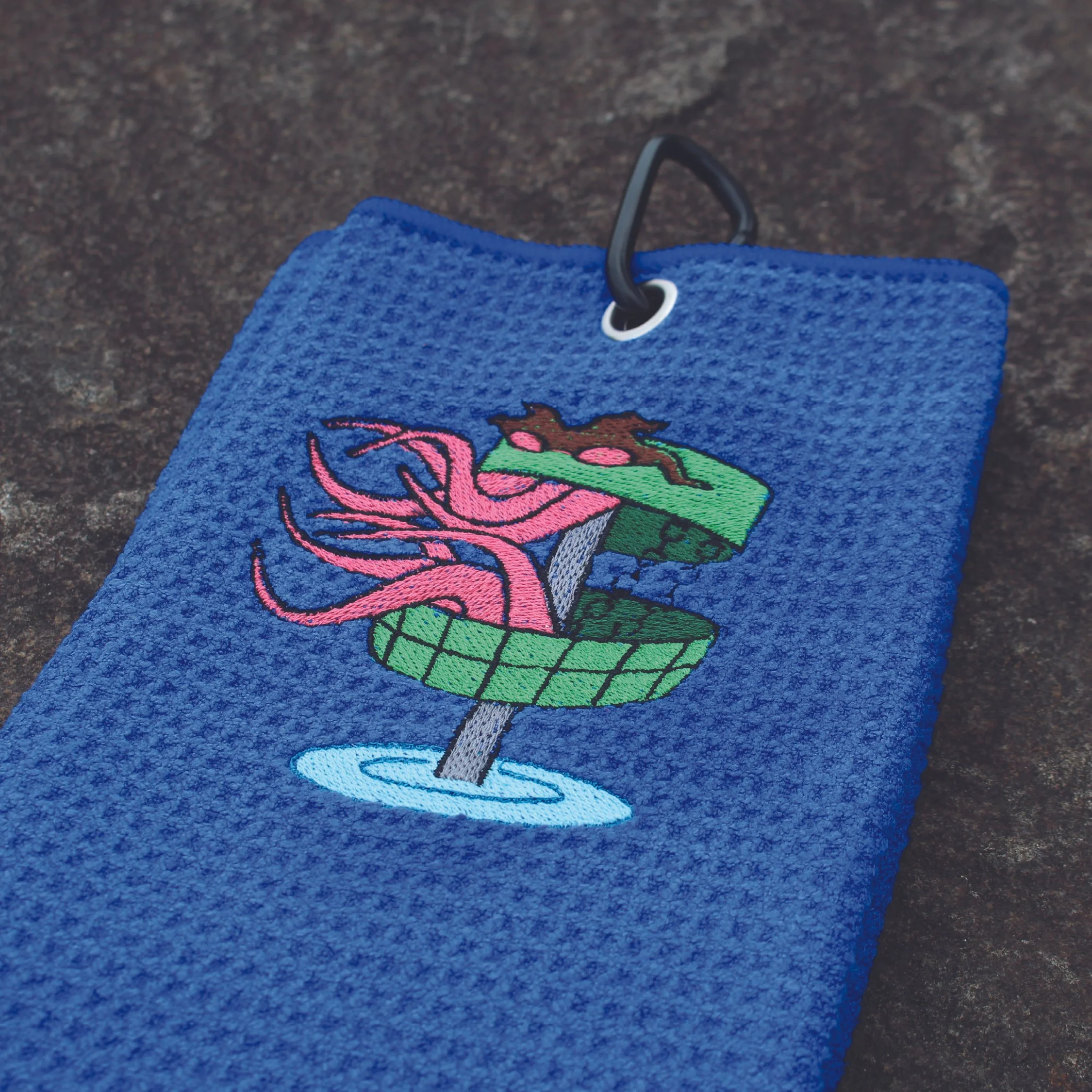 Swamp Basket Monster Embroidered Towel - Daily Grind Disc Golf