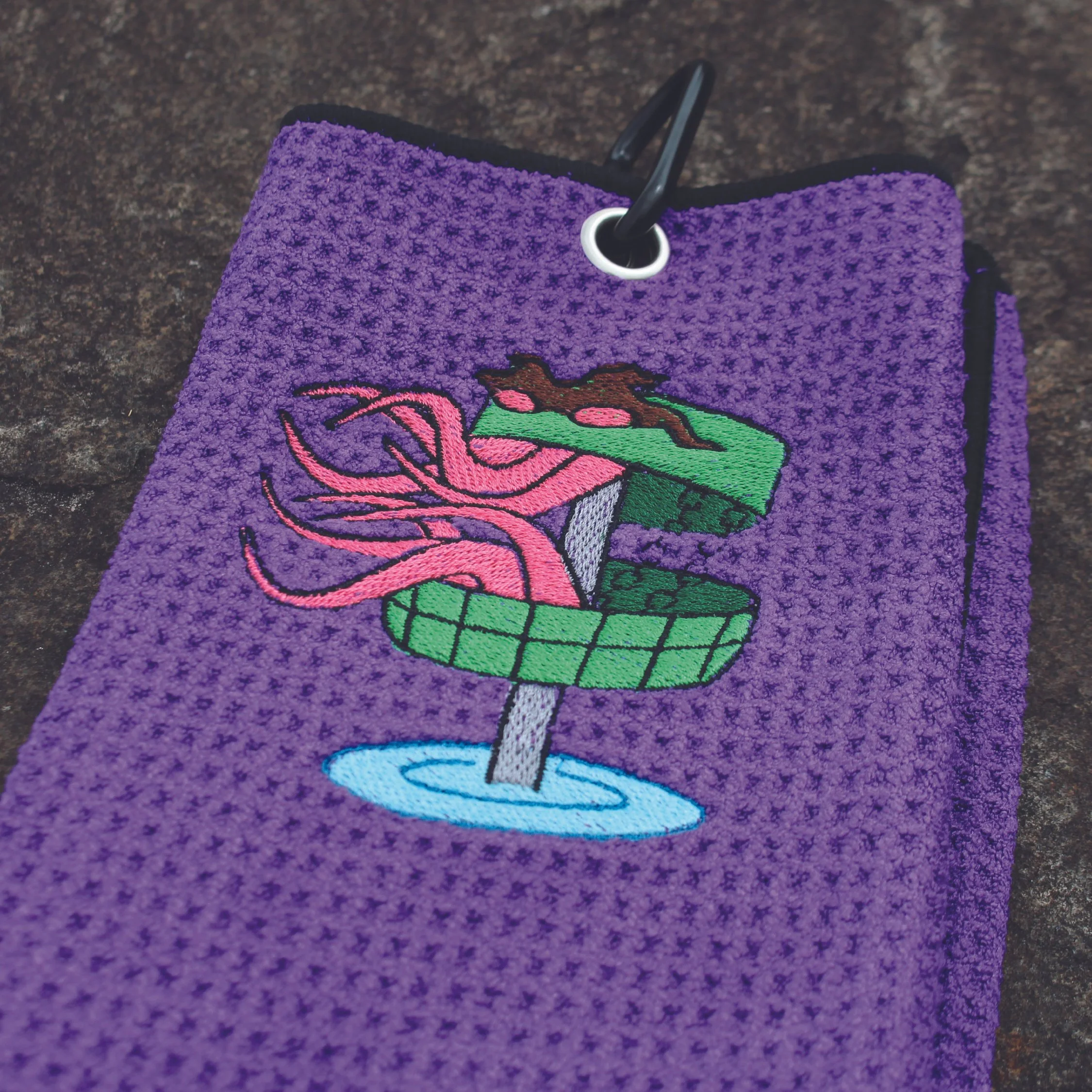 Swamp Basket Monster Embroidered Towel - Daily Grind Disc Golf